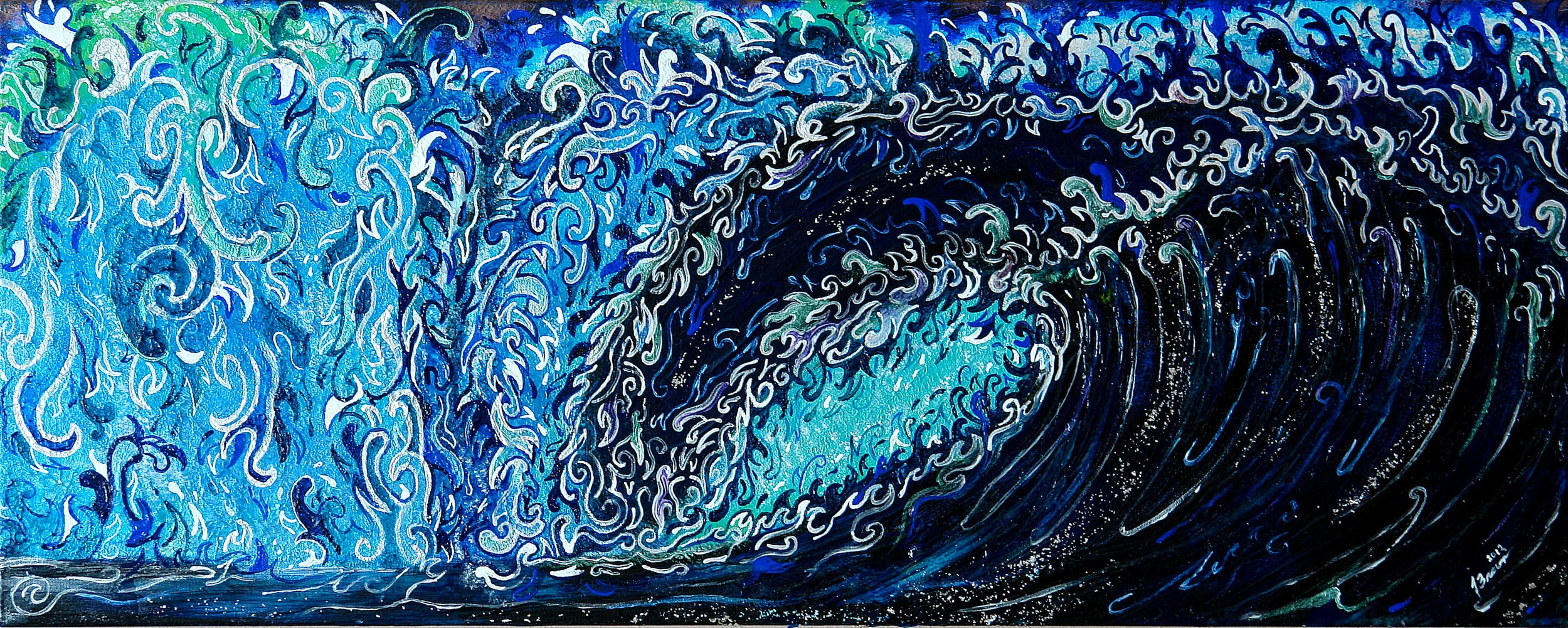 Washout  Acrylic canvas  1 1/2'' Deep  16'' Tall x 40'' Wide  $700.00