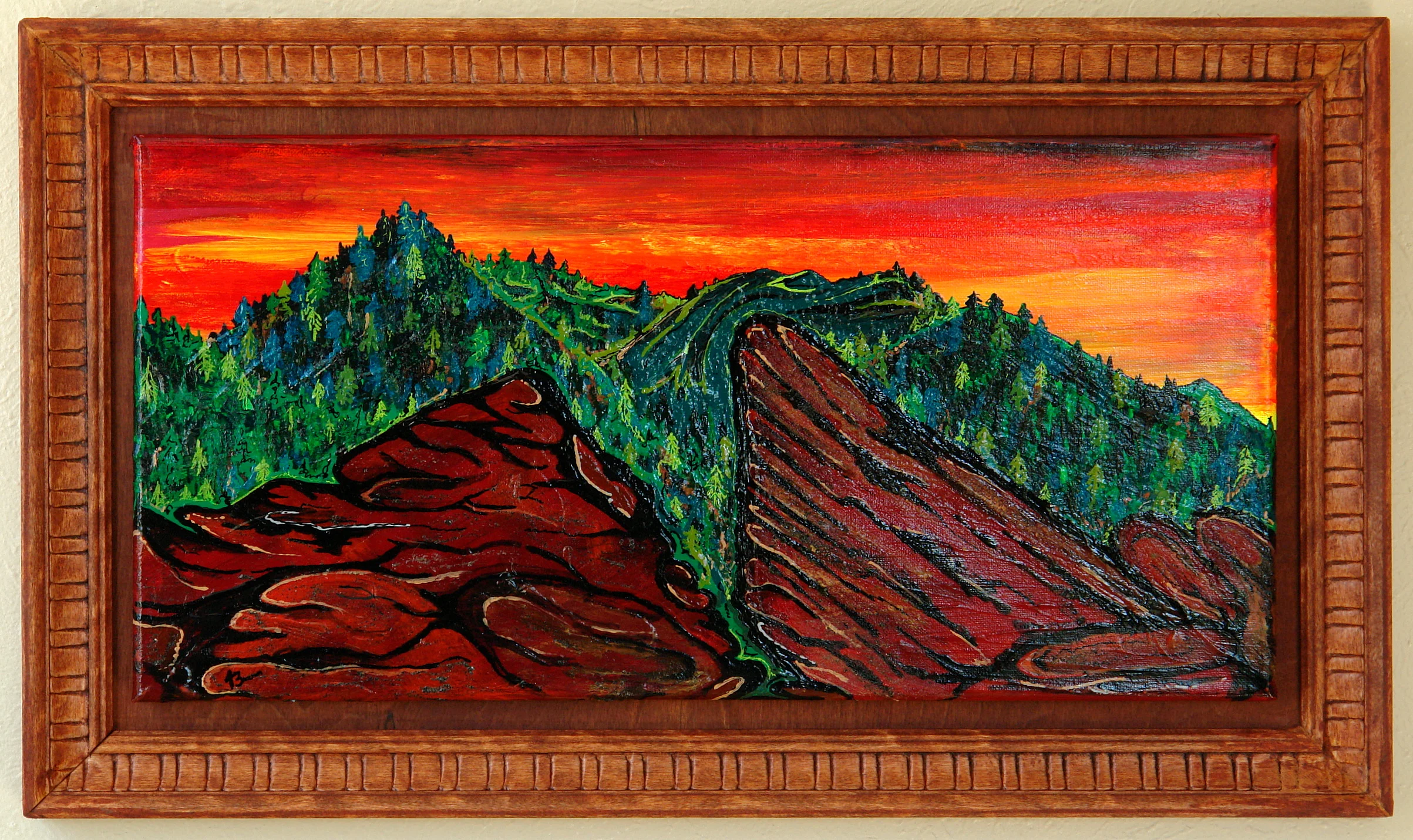 Red Rock Framed Acrylic Canvas 14'' Tall x 24'' Wide 1'' Thick  $175.00