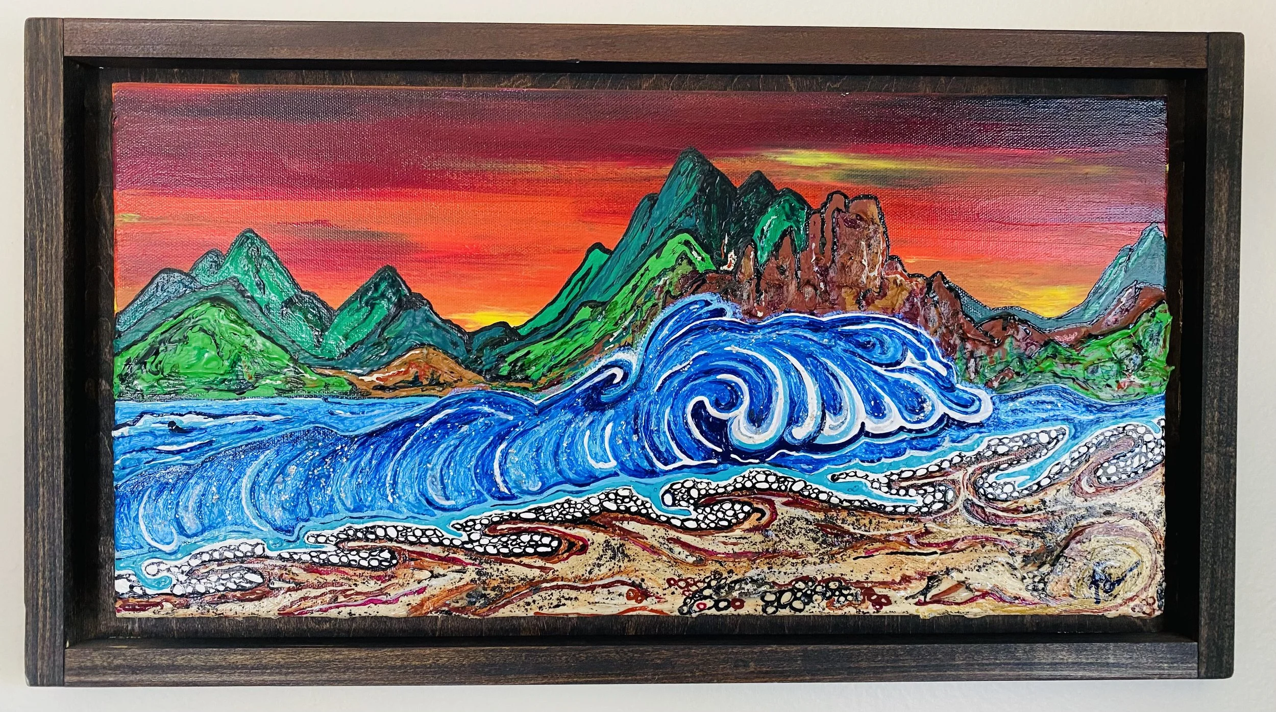 #MW0055  Mountain Wave Framed acrylic canvas $650.00