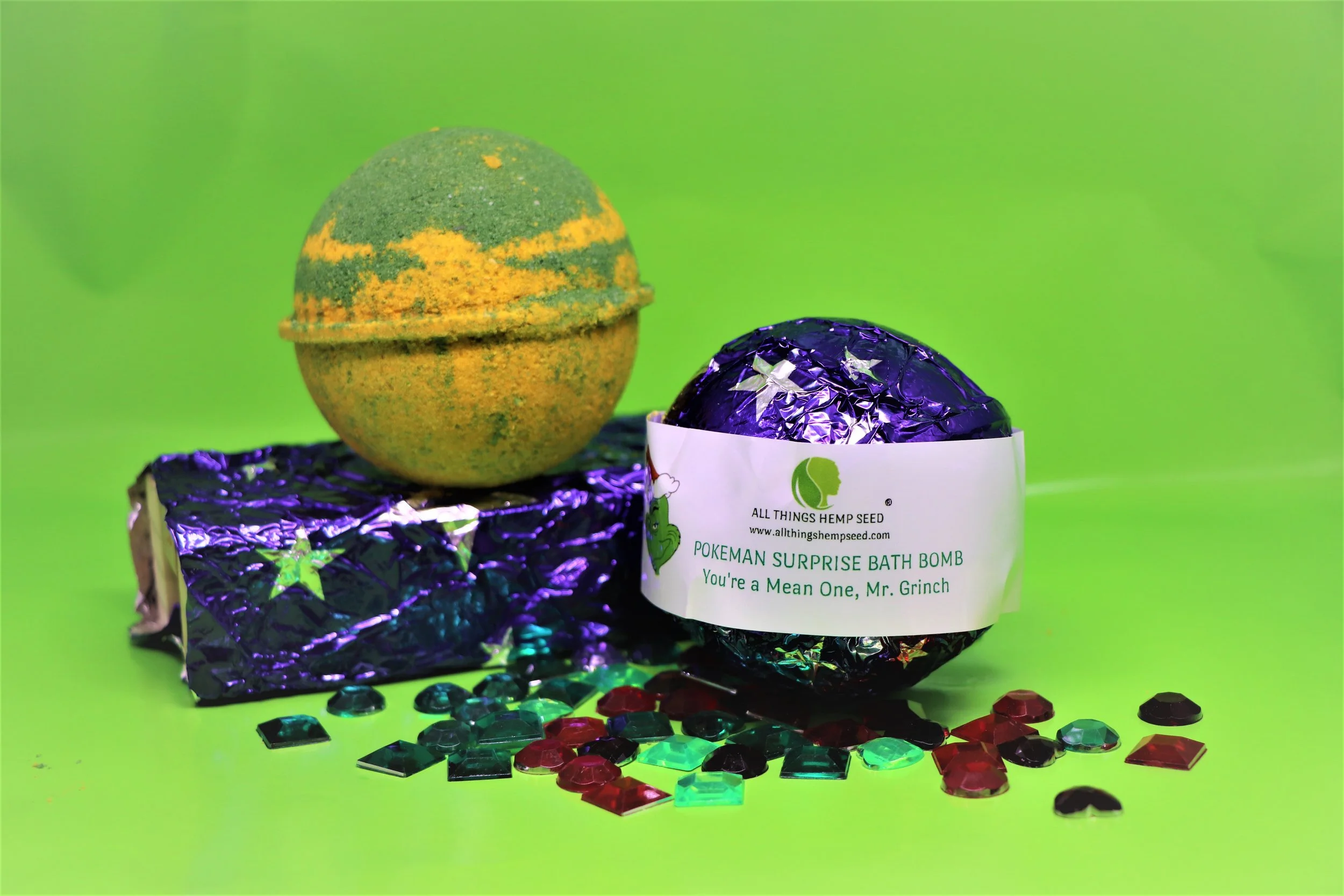 You're A Mean One Mr. Grinch Pokemon Bath bomb(Large figurine)