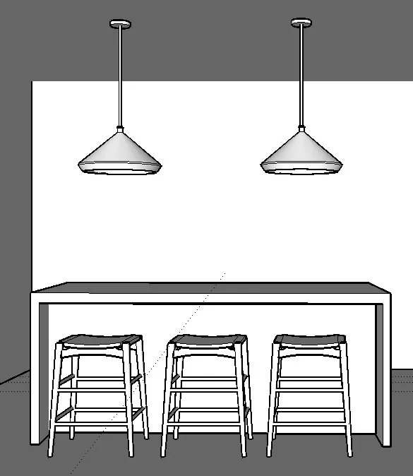 Pendants over an island