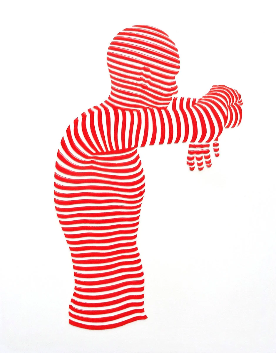 StripePose Study #123. 2021. 14"x11"x1.5". n/a