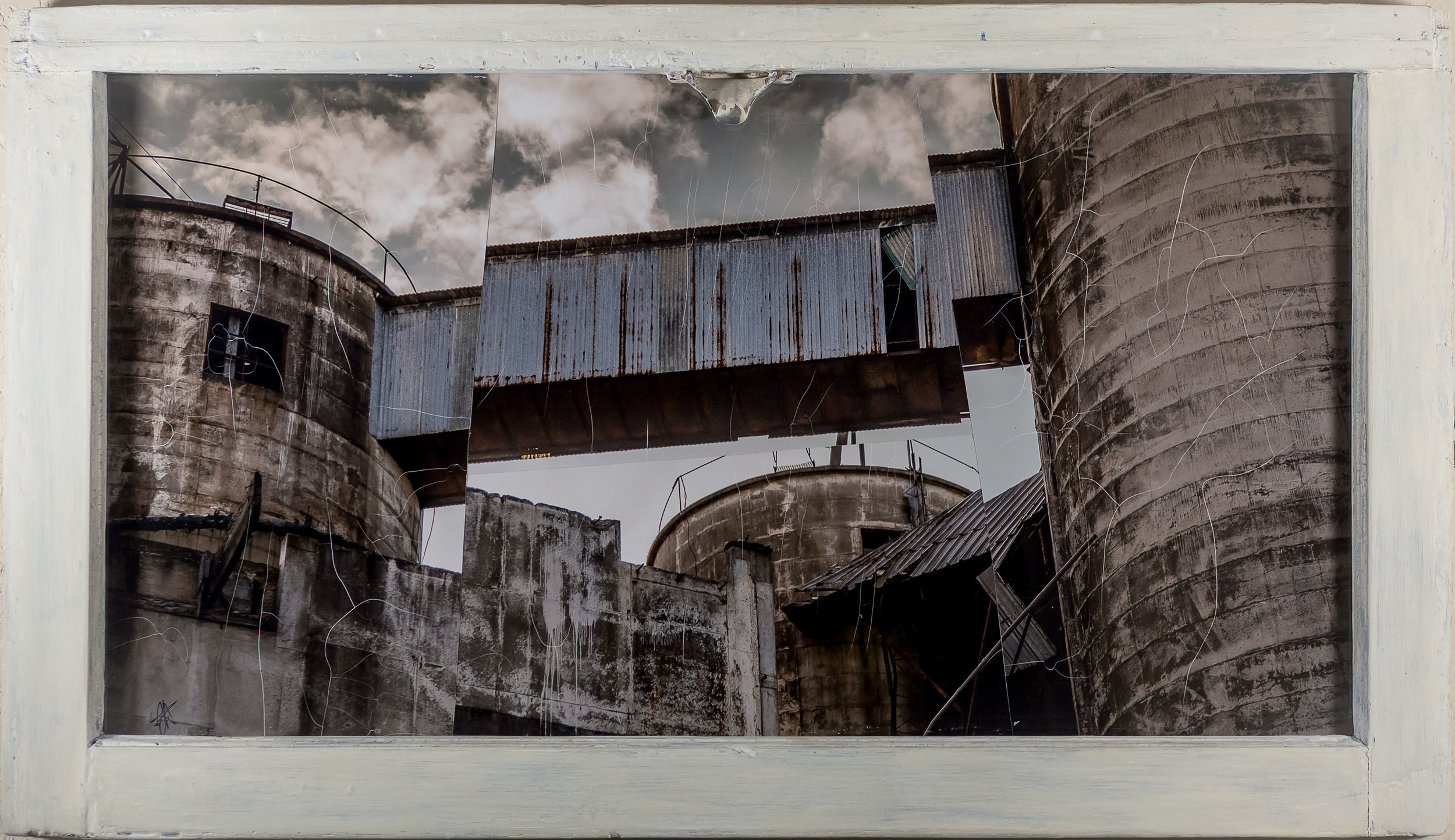 Local Declination - deconstructed photograph in antique window frame