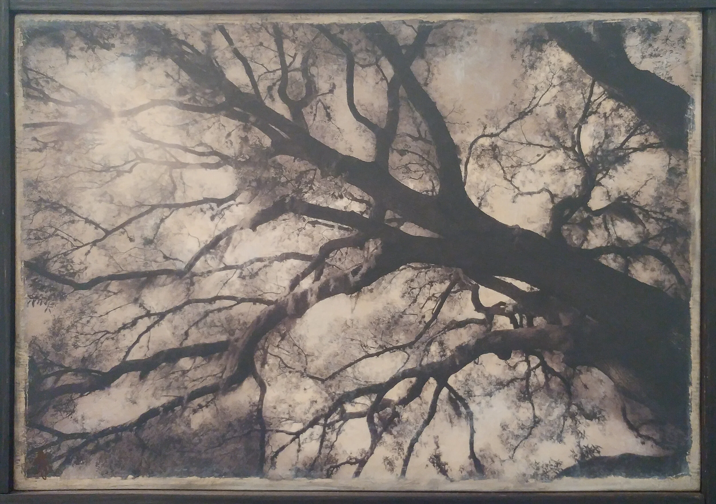 Ghosted - framed photographic transfer on wood