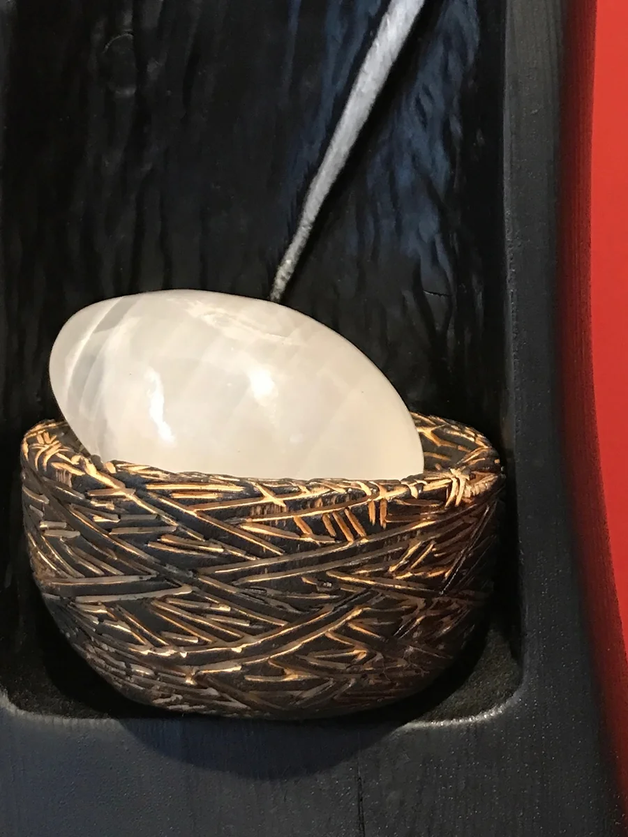 Detail of alabaster egg and nest
