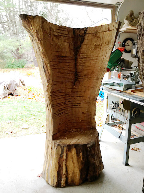 Finally! The TreeTrunk Chair is in the Studio.