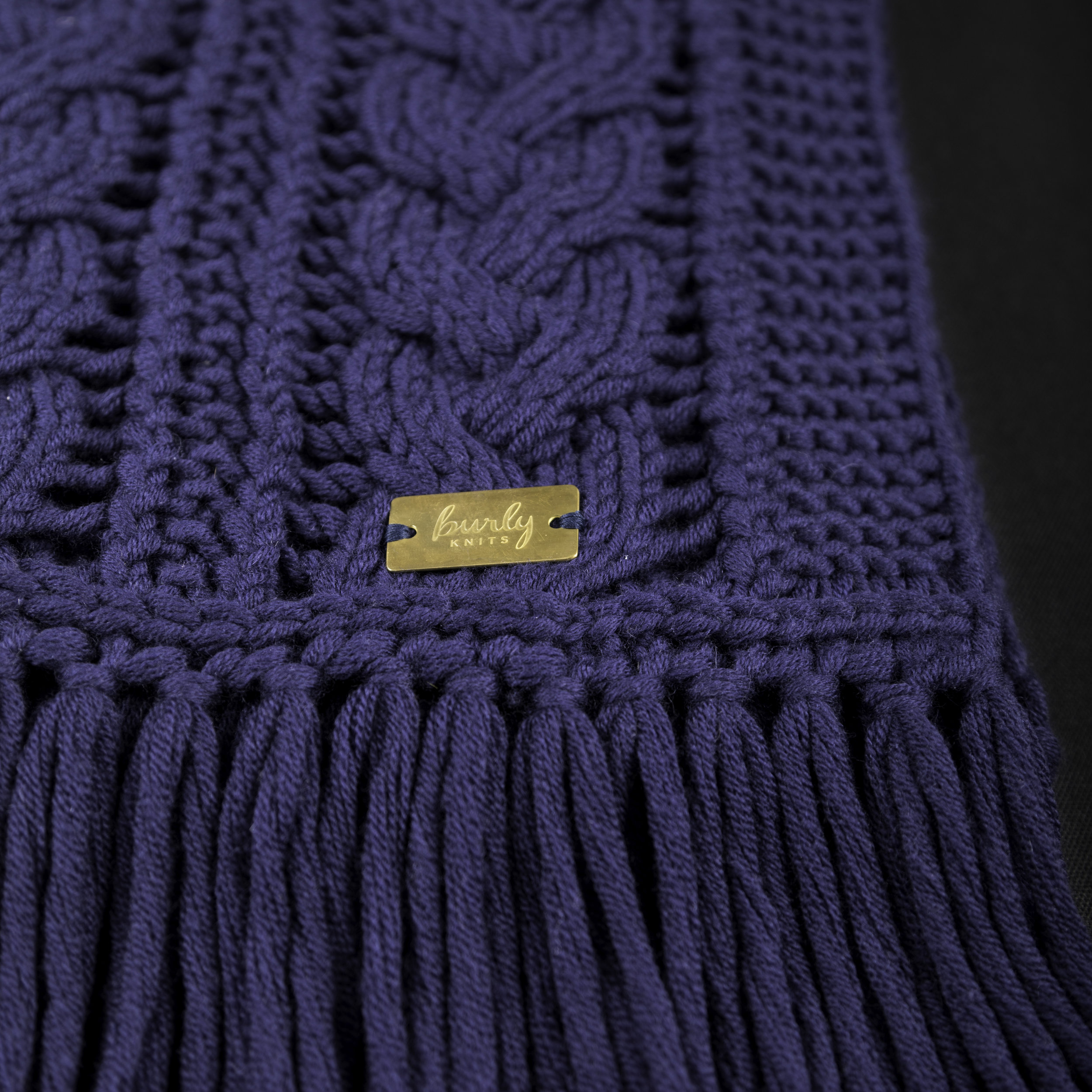 Navy Cable Scarf