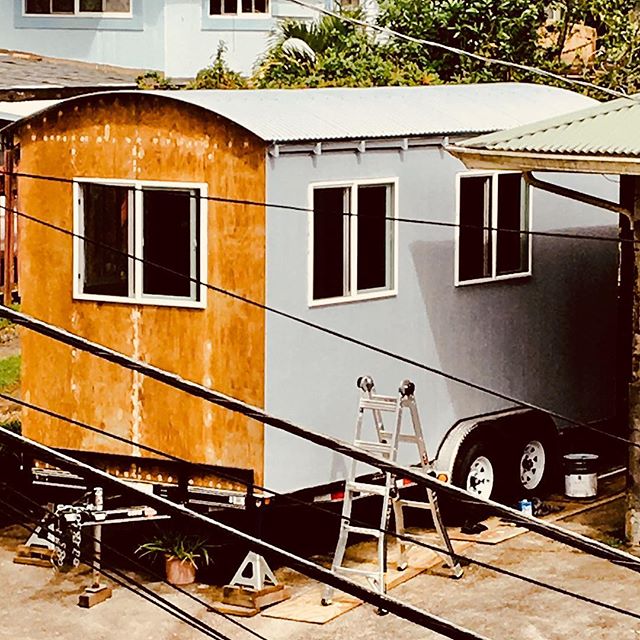 Getting Primed! #supertinyhomeshawaii #tinyhouse #tinyhouseonwheels #tinyhouseliving