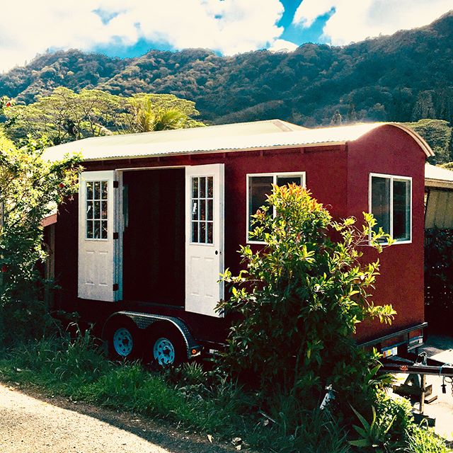 French-doors wide open and ready for business! Our inaugural tiny home will be ready for the road Summer 2018 with more to come. Pre-order now! #supertinyhomeshawaii #affordablehousing #offthegrid #sustainableliving #tinyhouse #tinyhousenation #tinyh