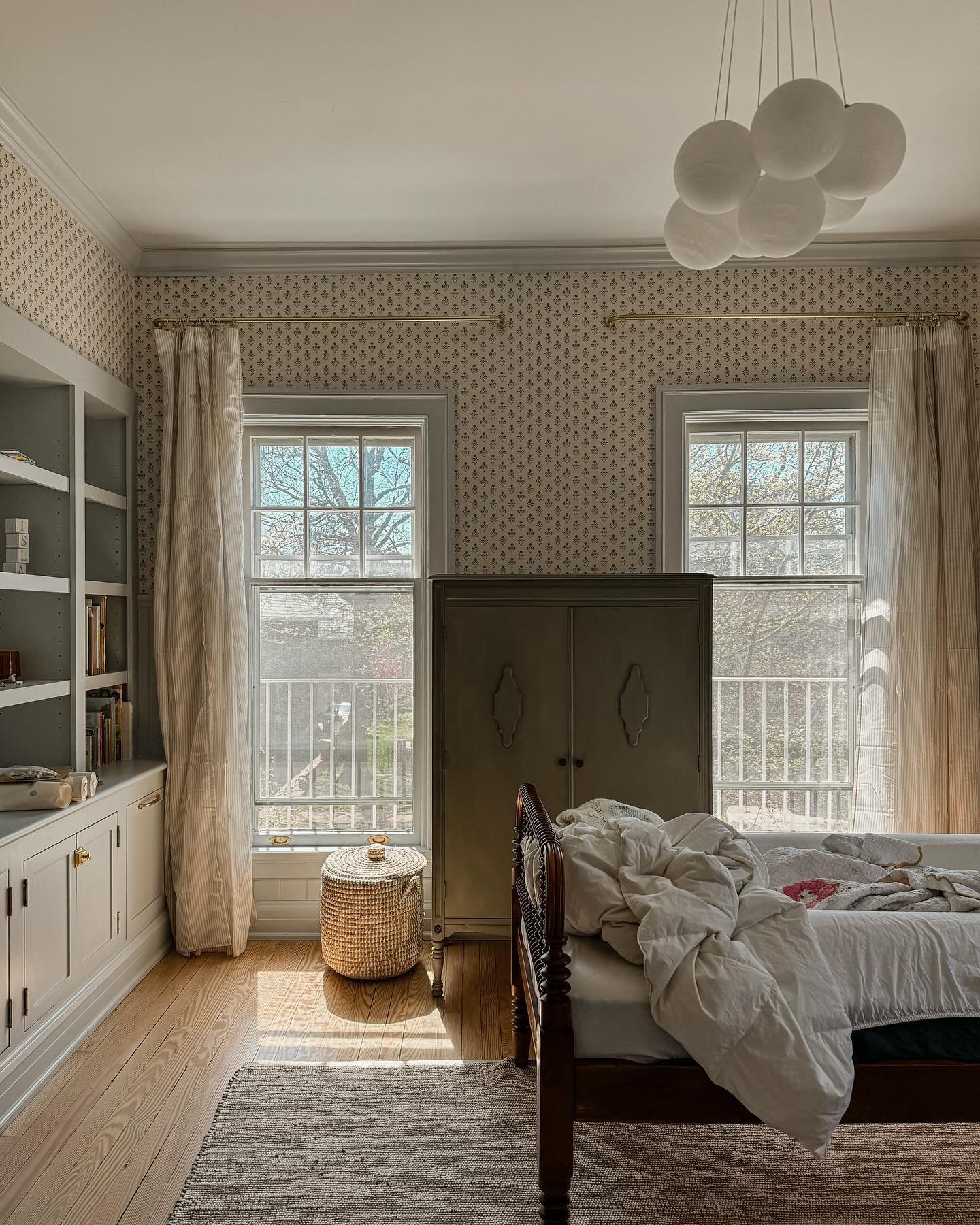 Not a grand reveal, but just a post to say I&rsquo;m still working on this room, but it&rsquo;s really coming along nicely. It&rsquo;s honestly the most work I&rsquo;ve ever put into a room. Restoring the floors, the windows, the brass hardware, pain