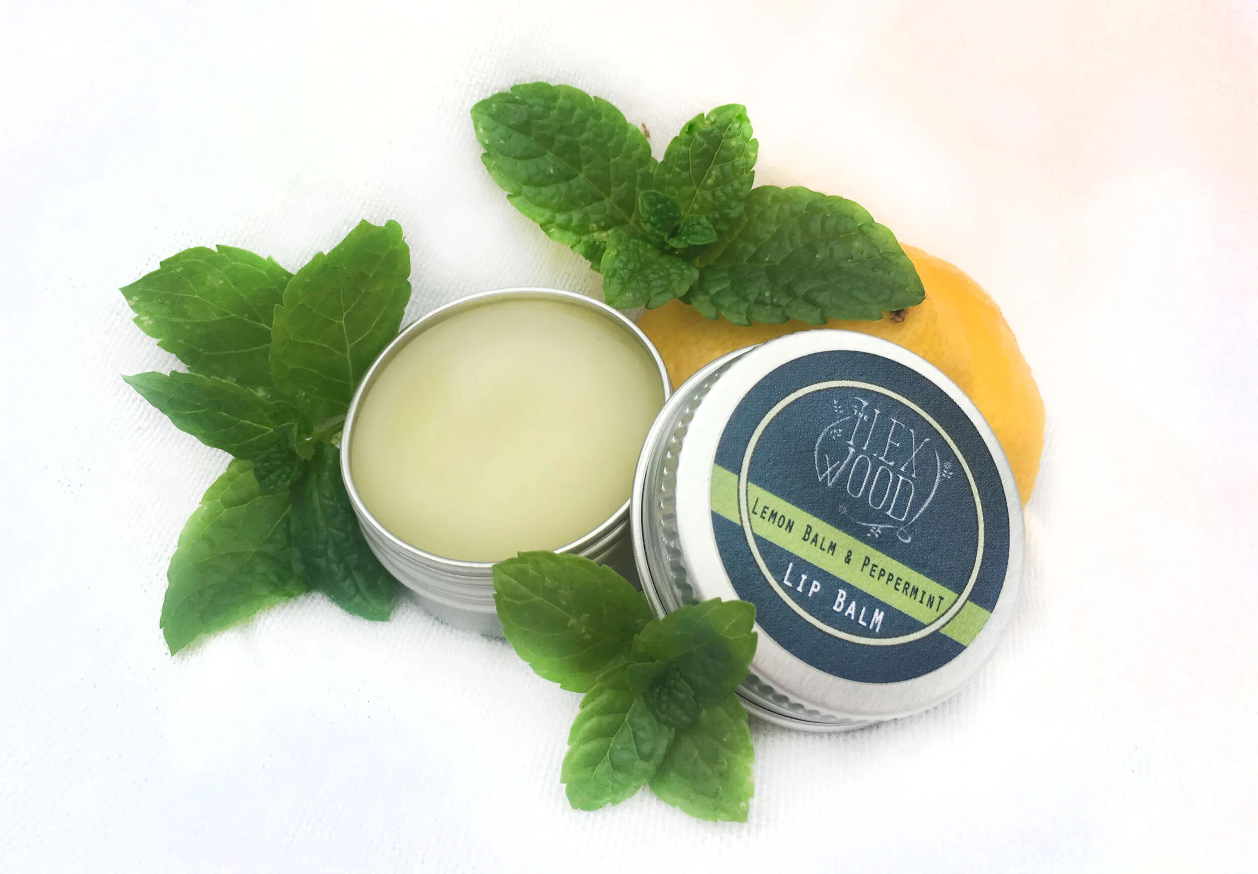 Vegan Lemon Balm and Peppermint Lip Balm all natural, coldsore