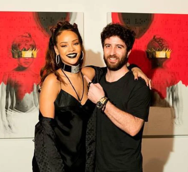 Roy Nachum and Rihanna at the Anti release party