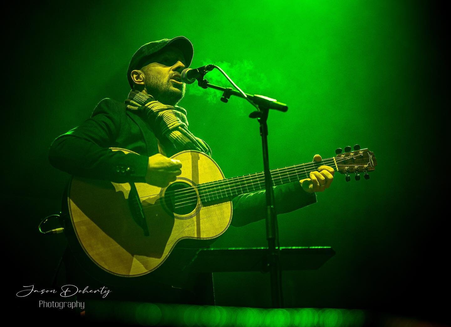 Received this from @jasondohertyphotography Thanks Jason!  Taken at @nyfdublin Collins Barracks the other night when I filled in for one of @thehighkingsofficial 
That D chord I&rsquo;m playing has never been so cold and frosty to play.  Such a fun g