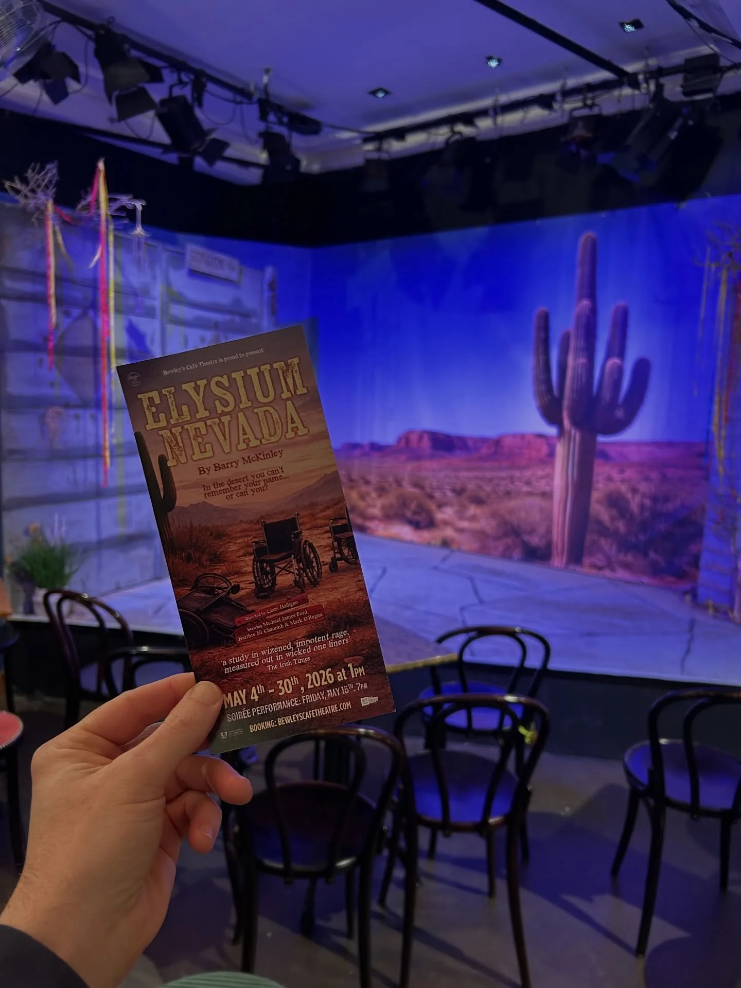 Latest sound design work ☺️ 🎭 Off to a great start today at @bewleyscafetheatre &lsquo;Elysium Nevada&rsquo; by Barry McKinley and starring @bairbreni , Michael James Ford and Mark O&rsquo;Regan. Directed by @liamphalligan .  Running to May 30th.