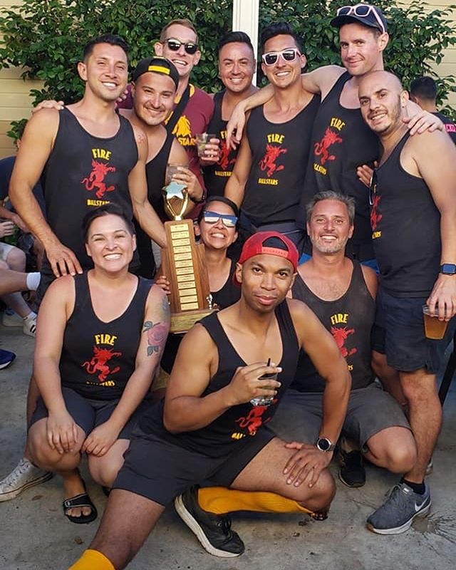 Congrats to the Spring Kickball winners, The Fire Ballstars!!! πβ€οΈ#fireballstars #vgllongbeach #springkickball #gaykickball #winners #champs #fireball #silverfox #gaysports #lgbtq