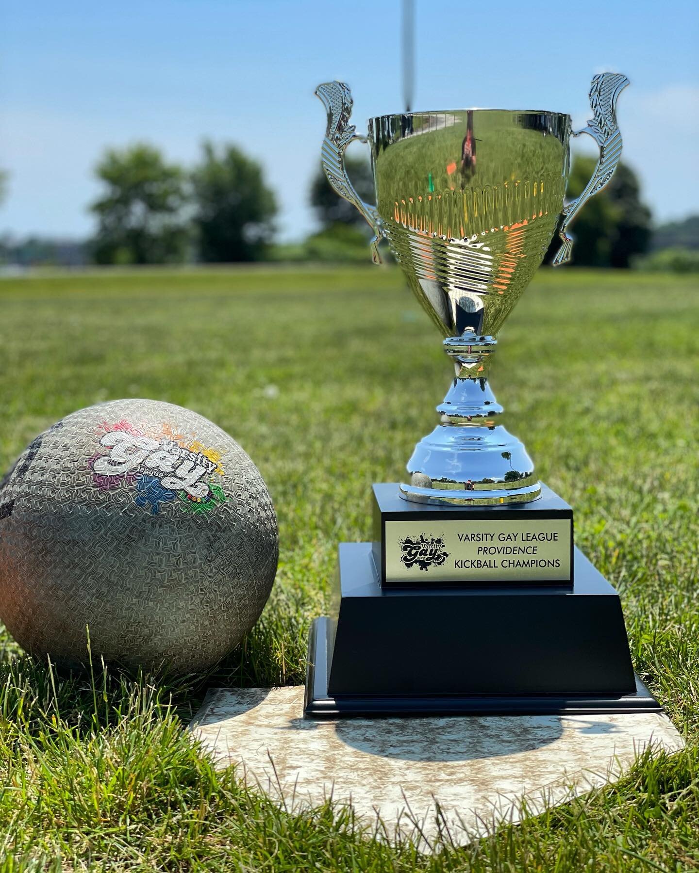 Who&rsquo;s gonna take the trophy?! #vglpvd #gaykickball #varsitygayleague #providence #pride #playoffs
