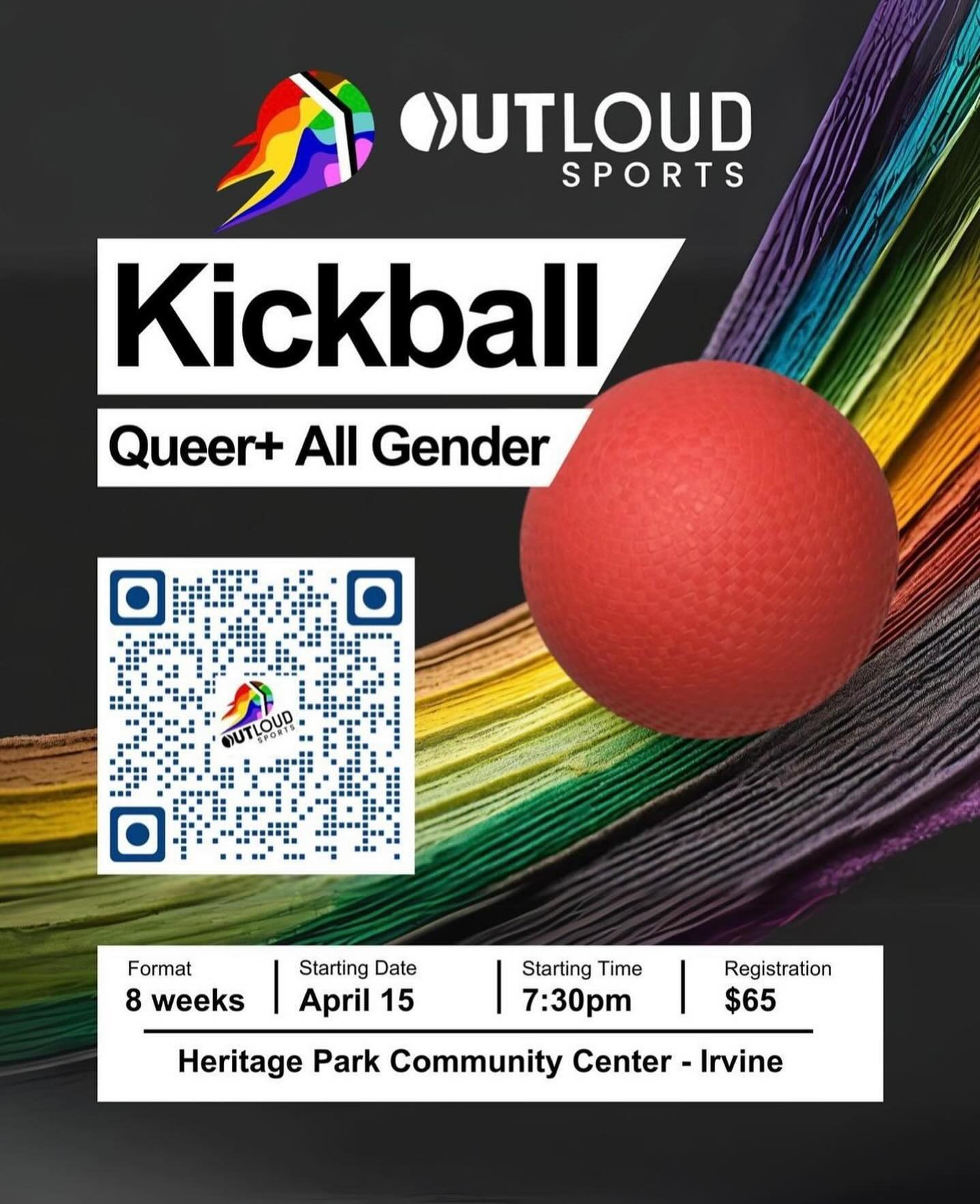 Orange County Alphabet family members! Make sure to register by April 12th for the innaugural season of kickball, taking place at the Heritage Park Community Centre in Irvine! #queersports #outloudsports #queerkickball #gaykickball