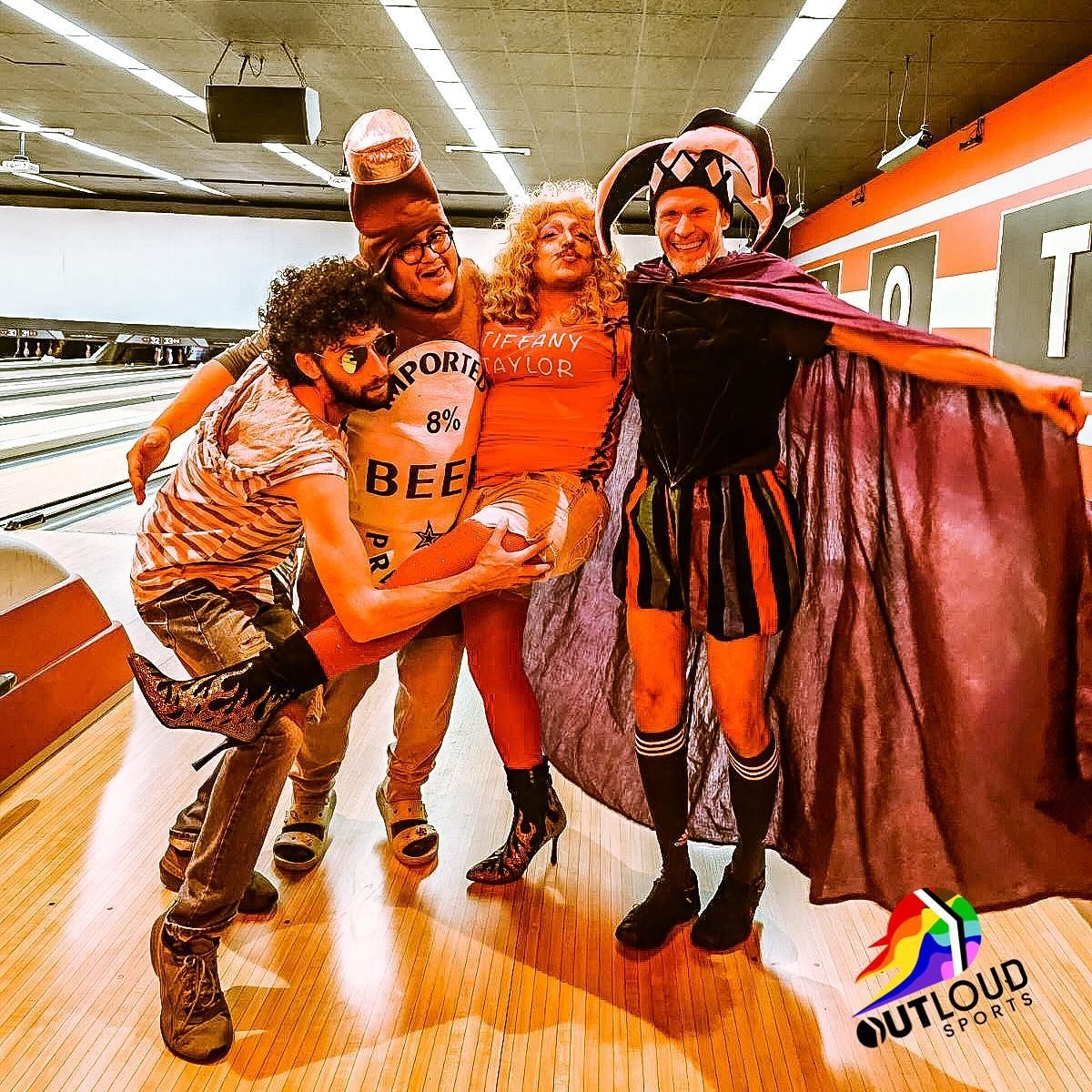 Congrats to Gutter Done for best team costume at last night&rsquo;s Halloween themed league bowling night! 🎃 🎳 👻 #outloudsports #milehighbowling #cantevenbowlstraight