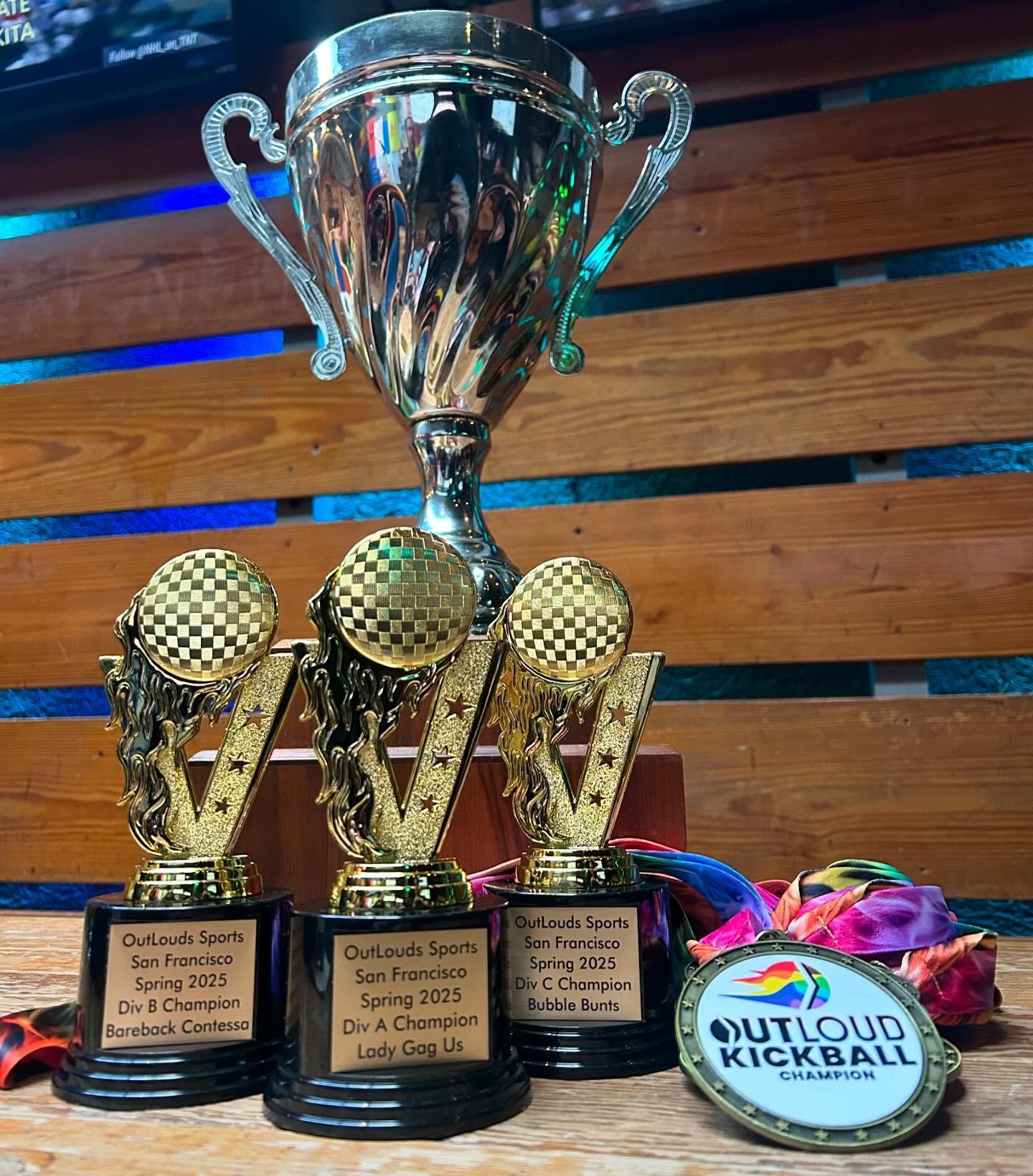 Congrats to the OLS SF 2025 Spring Kickball Champions! 

3 divisions, 19 teams, 300+ players!!! What a spectacular spring season we had together! Congrats to our winners and bravo to everyone who played their sexy little hearts out this season! We lo