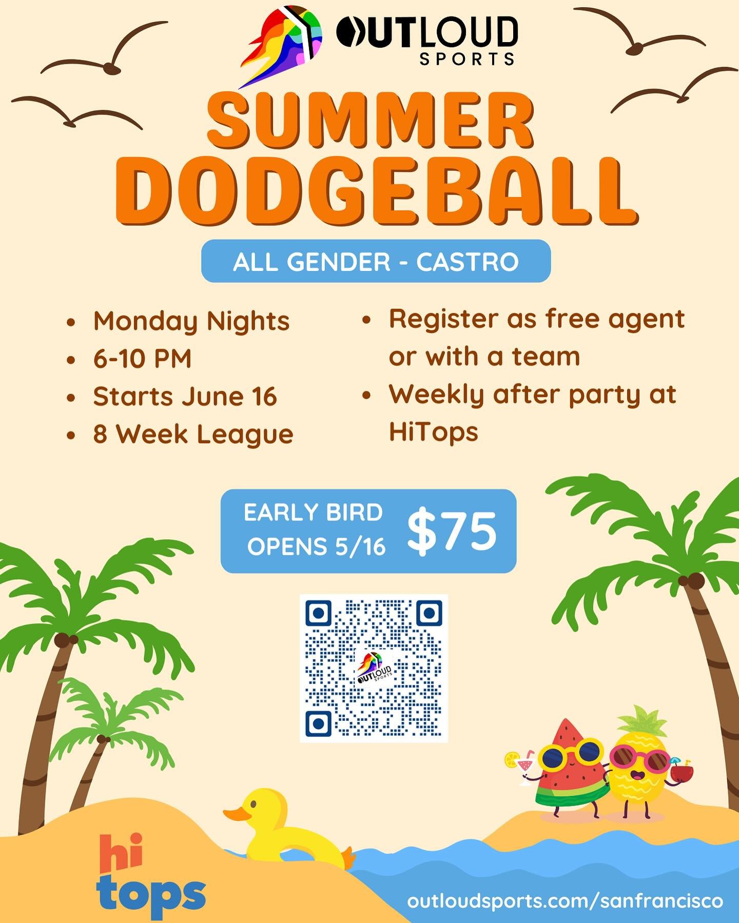 Hey San Fran! Summer dodgeball registration opens this Friday for both the all-gender and she/they leagues - so don&rsquo;t miss those early bird prices! See you out there!