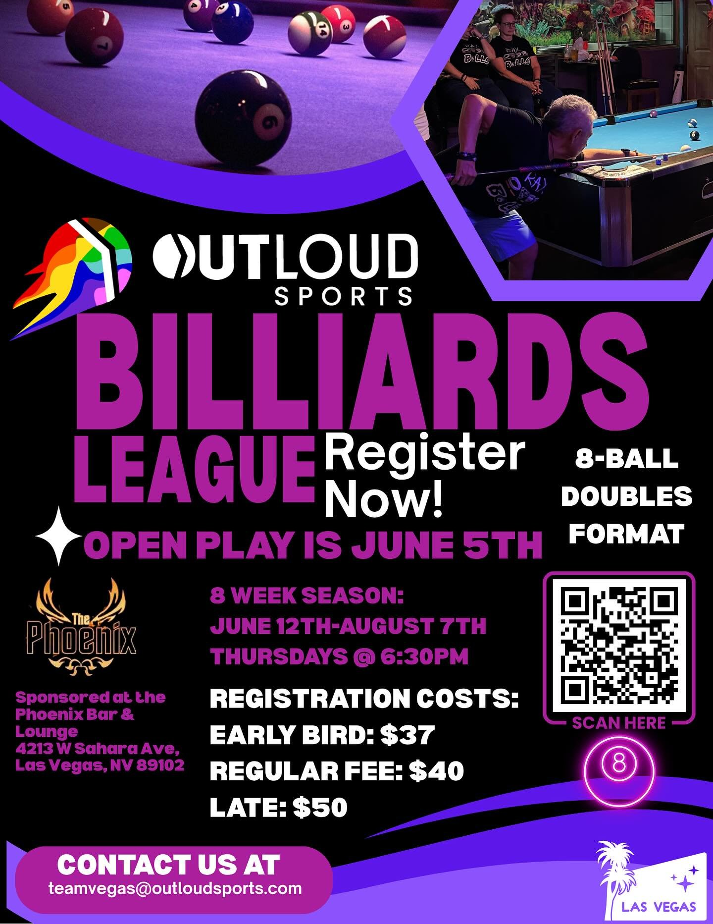 Y&rsquo;all, it&rsquo;s time for Thursday night BILLIARDS (8-ball doubles in teams of 10) at @thephoenixlv and Saturday CORNHOLE at @bentlasvegas 🌽🎯🎱 Register NOW; 🔗in b1o. Don&rsquo;t have a team? No worries! Sign up as a FREE AGENT and we&rsquo