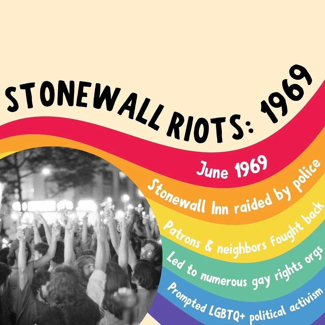 Today we honor the Stonewall Riots.  A turning point in LGBTQ+ history that ignited a movement.

In the early hours of June 28, 1969, the patrons of the Stonewall Inn led by trans women, Marsha P. Johnson and Sylvia Rivera, stood up against police ha