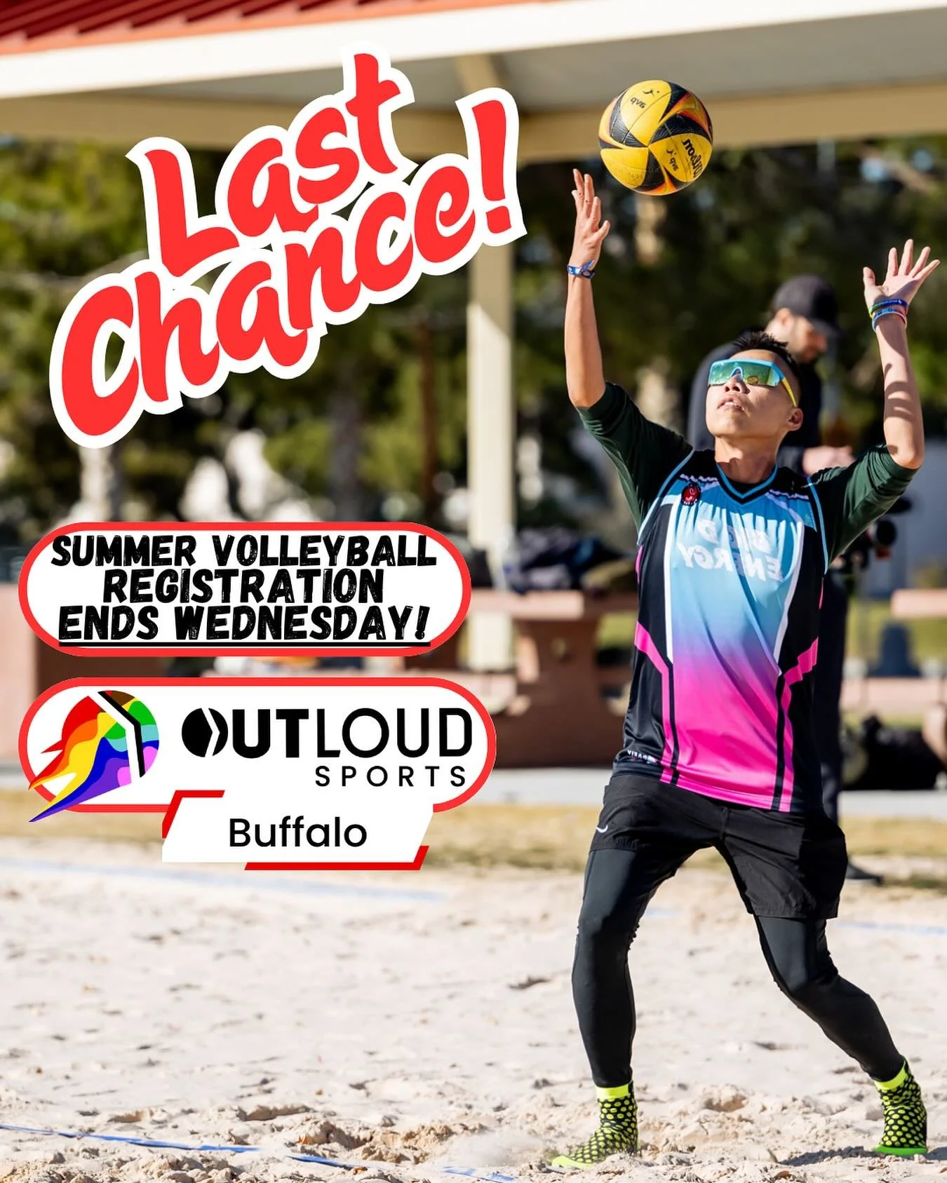 Heads up! Summer Volleyball Registration ends next Wednesday July 7th! Don&rsquo;t miss out! Dive for it! Get it get it get it! Head to outloudsports.com/buffalo now to secure your spot!
