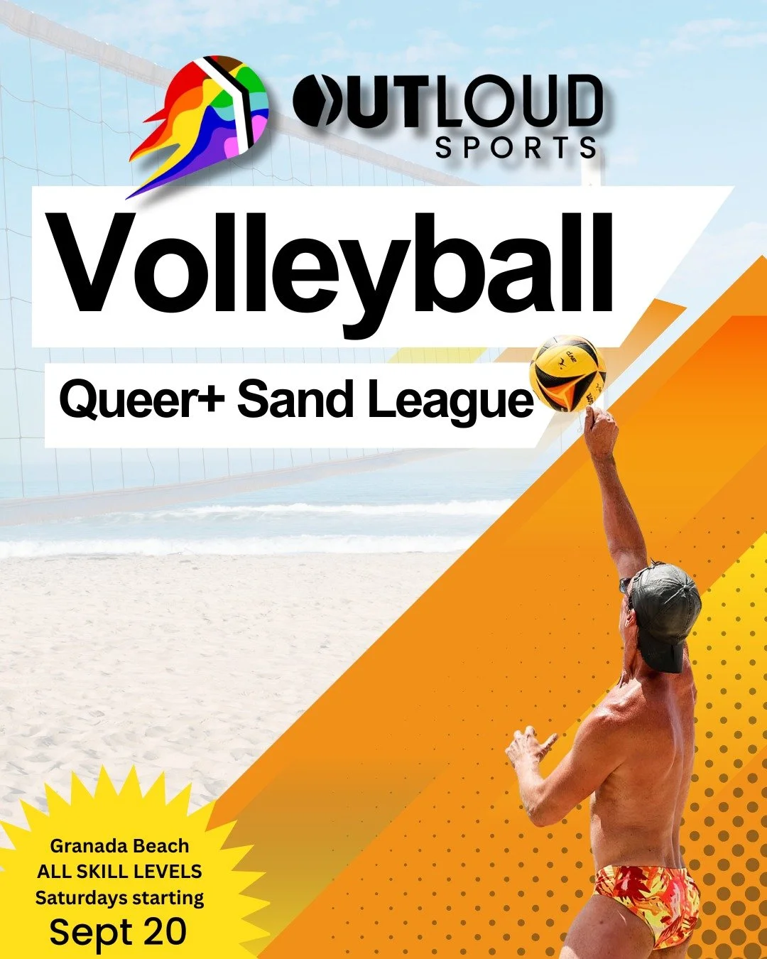 LONG BEACH! 

The temps might start cooling down, but things are heating up on the courts! Outloud Sports is back this fall with Queer+ Sand Volleyball and Queer+ Pickleball! 

Whether you&rsquo;re chasing the win or just here for the laughs, tan lin