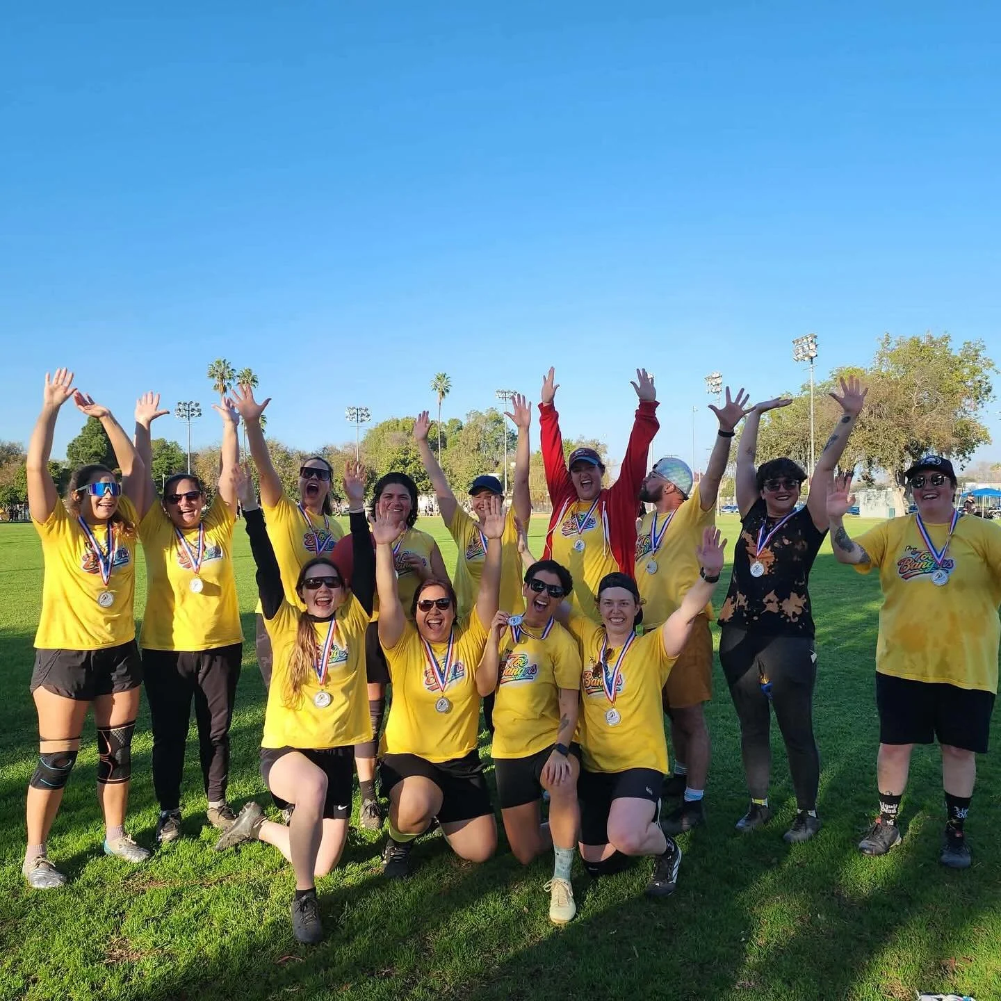 #winning !!! 🏆 That&rsquo;s right! Fall Kickball in Long Beach has come to an end&hellip; join us in congratulating our CHAMPIONS!!! Fantastic job, and well-deserved 👏 🎉

🥇 Toebangers - She/They champions
🥇 Last Call Legends - A division champio