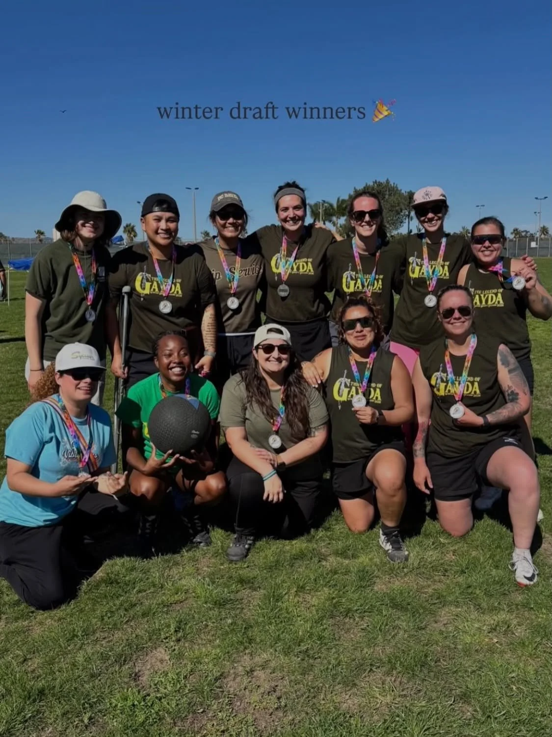 OUTLOUD SPORTS SAN DIEGO

Congratulations to our kickball draft season winners from she/they &ldquo; LEGENDS OF GAYDA&rdquo; and &ldquo;CALL OF BOOTY&rdquo; and from queer+ &ldquo;HAUS OF CUCCI&rdquo;
.
.
.
.
.
#outloudsports #outloudsportssandiego #