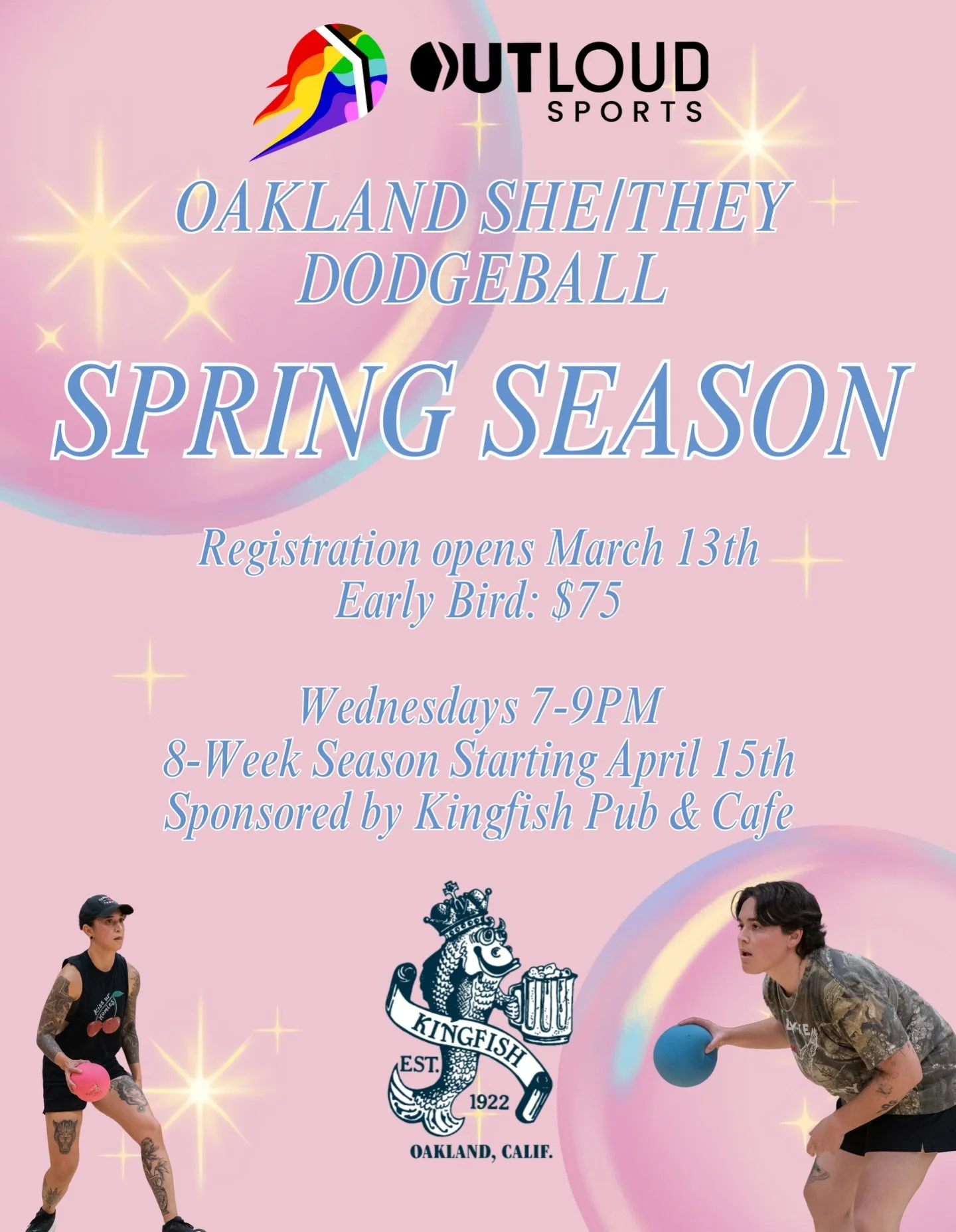 Time to break out of your winter hibernation and get ready for Oakland She/They Dodgeball SPRING season.

You know the drill. The link will be in bio for registration opening on March 13th. Early bird price is $75, after early bird ends it goes up to