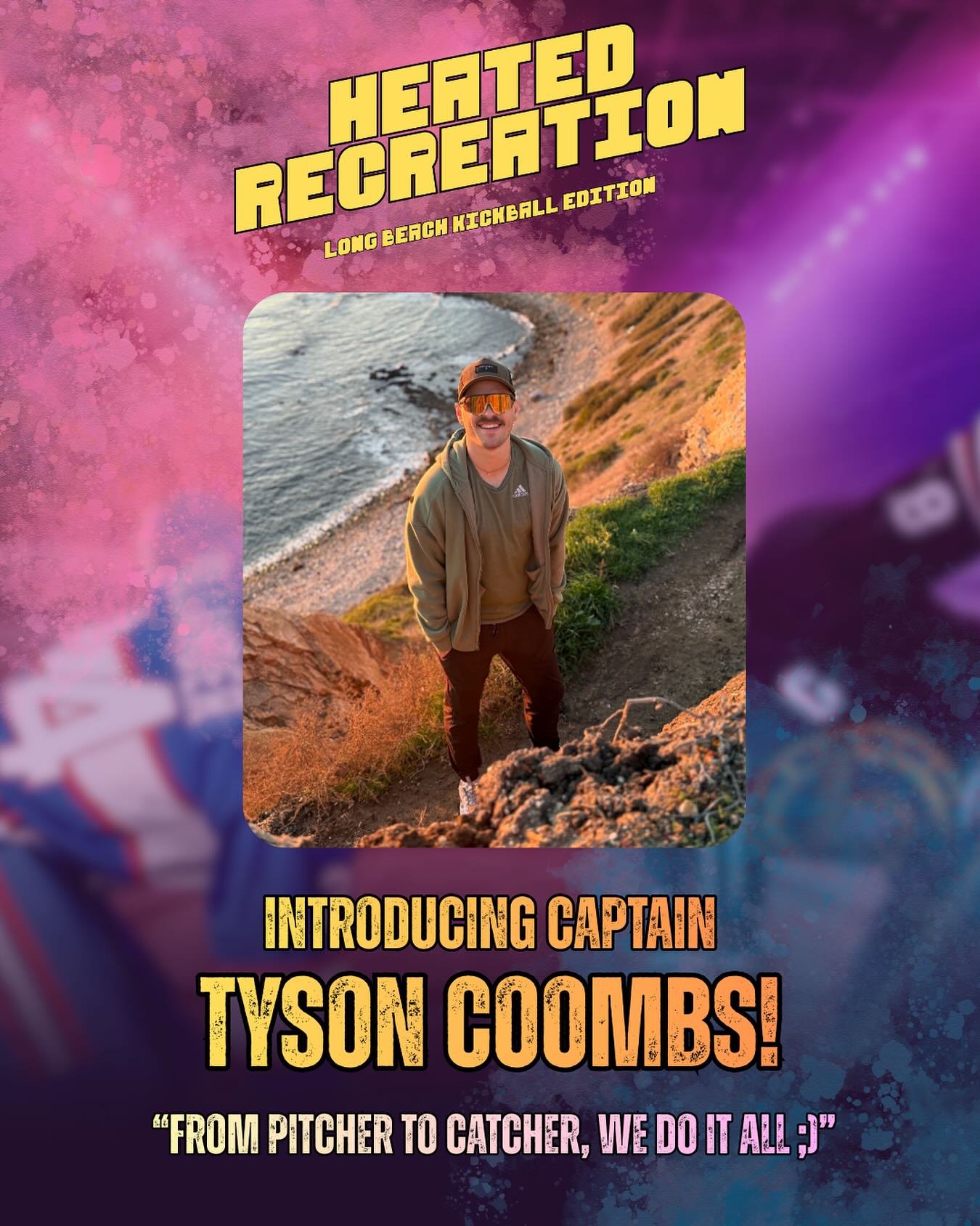 Outfield, get ready, cuz we&rsquo;re all catching FEELINGS for this new captain! 😍 Please welcome our next Kicball Draft Captain, Tyson Coombs! 

Tyson has played 3 seasons in OLS Long Beach and has won a championship and MVP award! He&rsquo;s now b
