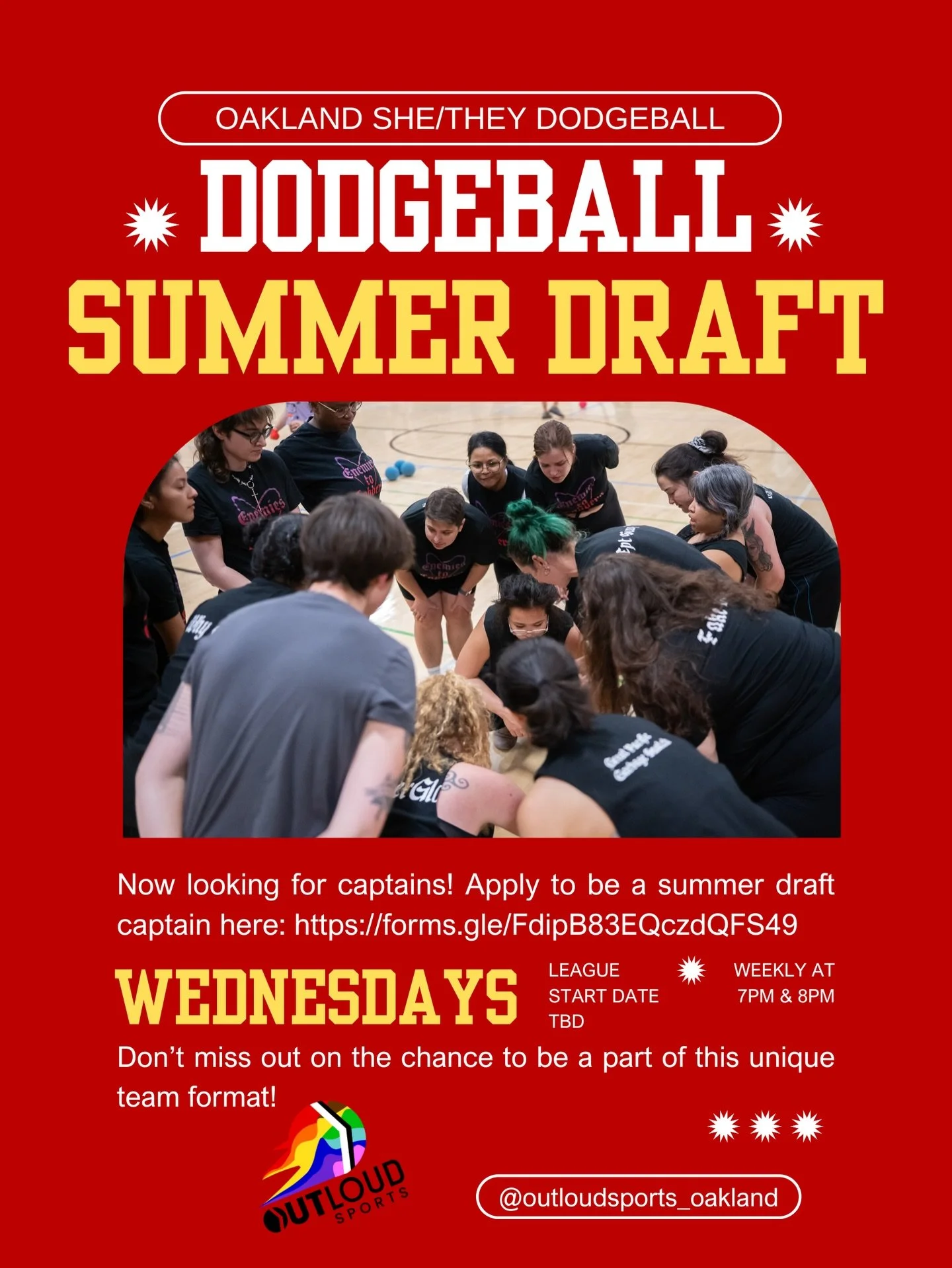NOW LOOKING FOR SUMMER DRAFT TEAM CAPTAINS!
Link in bio to fill out the interest form. The form includes a full FAQ in the description.

WHAT IS A DRAFT? Captains will select teammates for the summer season!
IS IT SCARY? Don&rsquo;t be scared!! The g