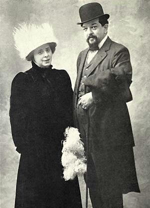 Claude Debussy alongside his wife Emma Bardac