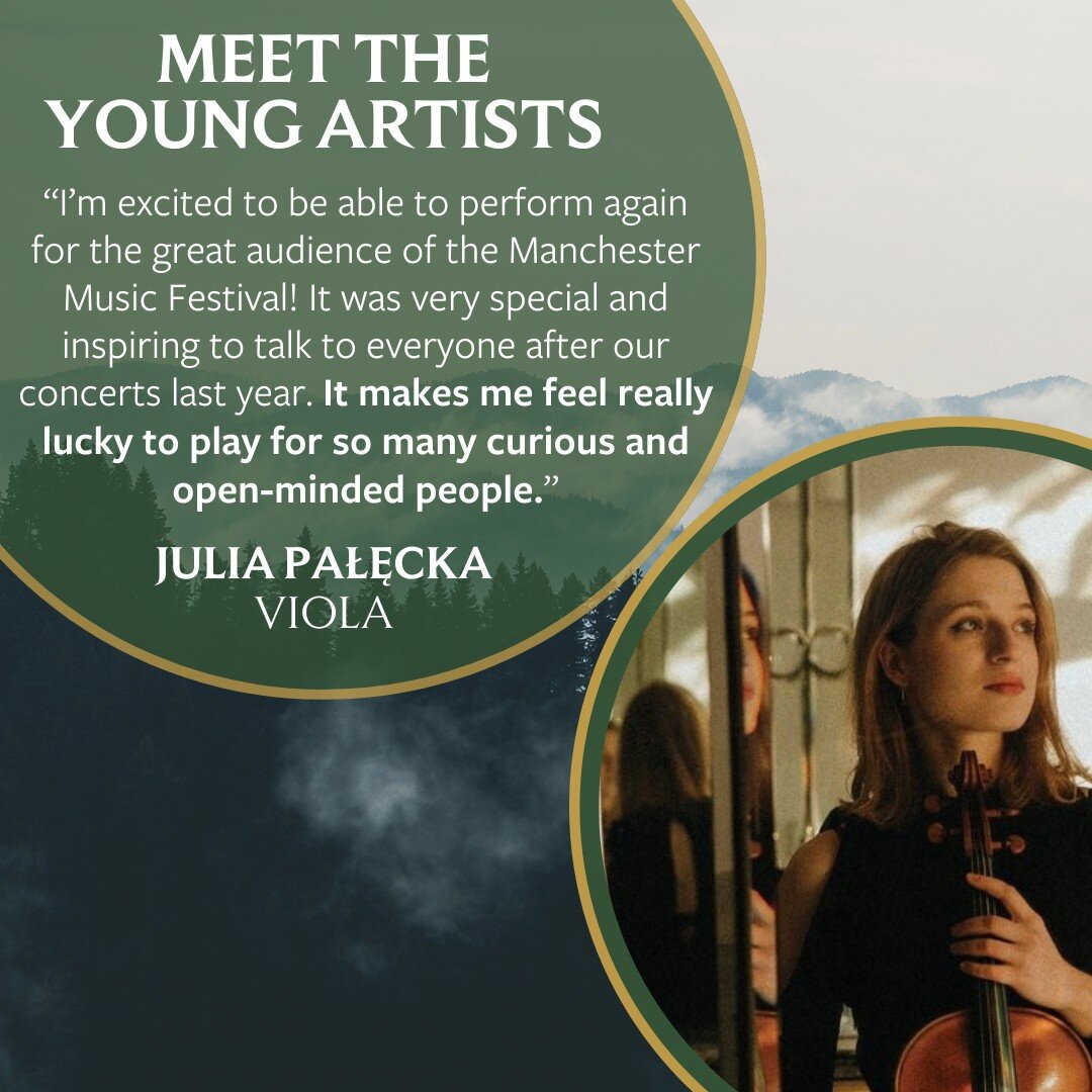 Up next in our Young Artist introductions: Violist Julia Pałęcka! 🎻

This will be Julia's second summer at MMF. We can't wait to welcome her back to Manchester!