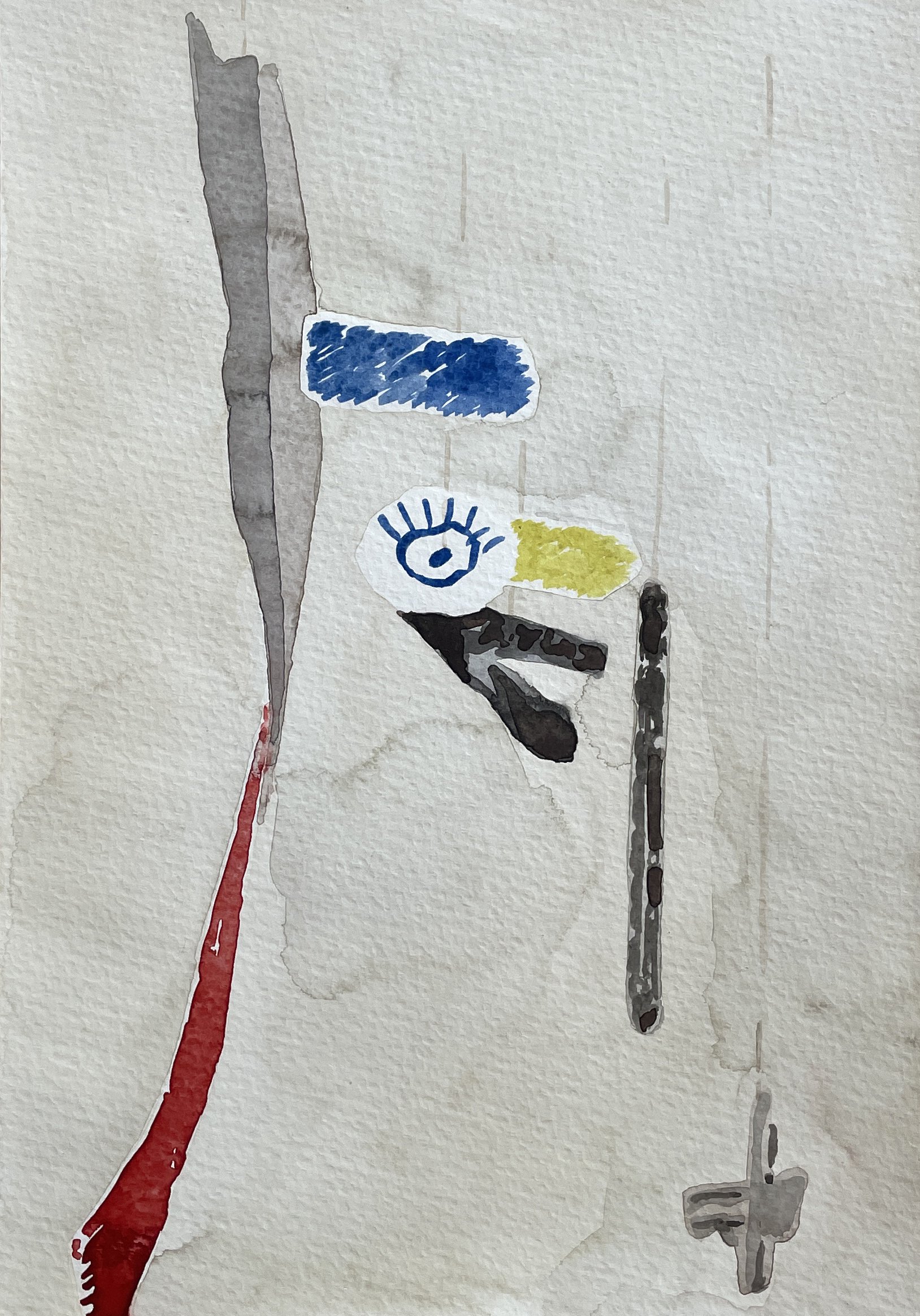 Watercolor Mobile Head, 10" x 7"