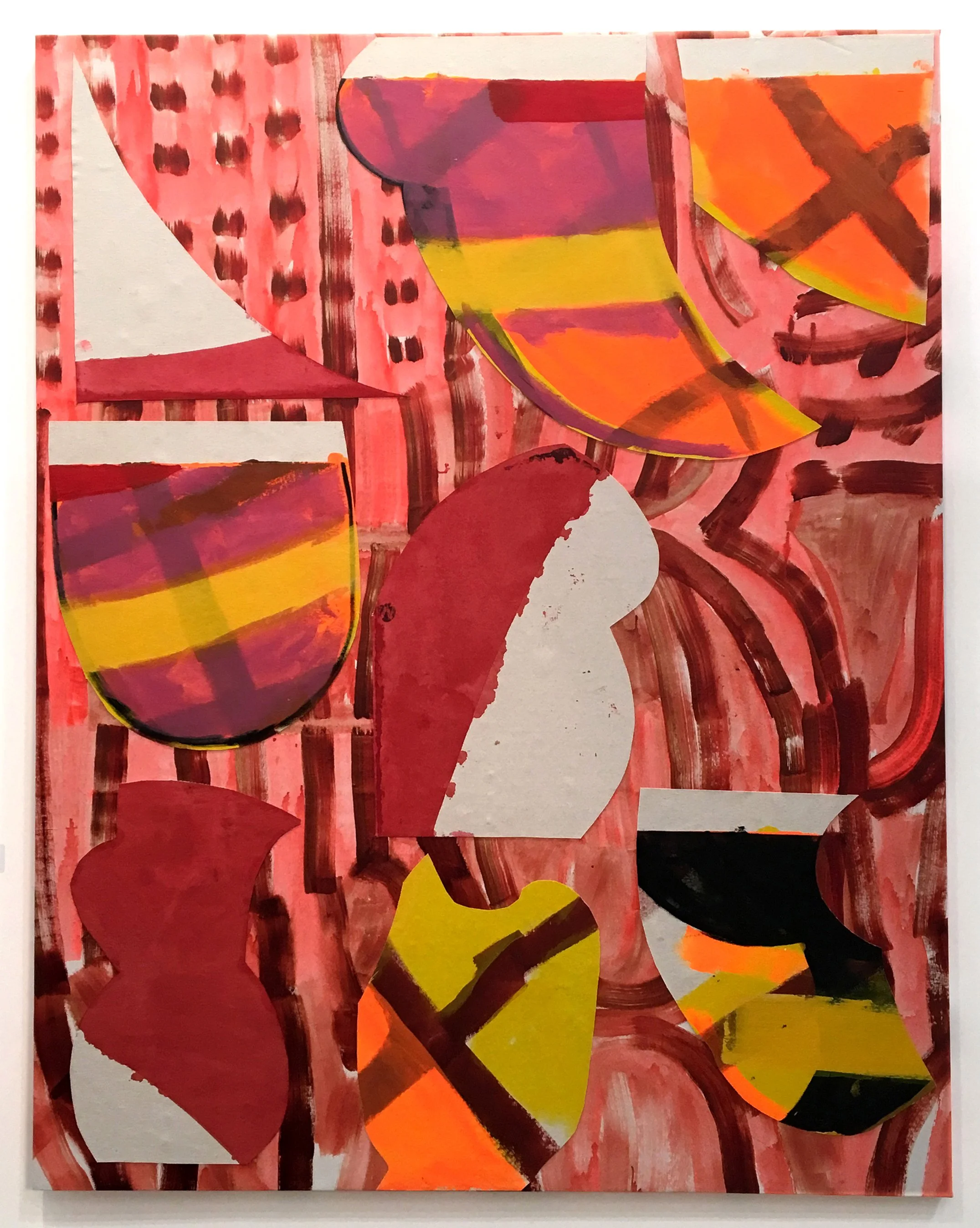 79" x 82",  acrylic on canvas, collage, 2018