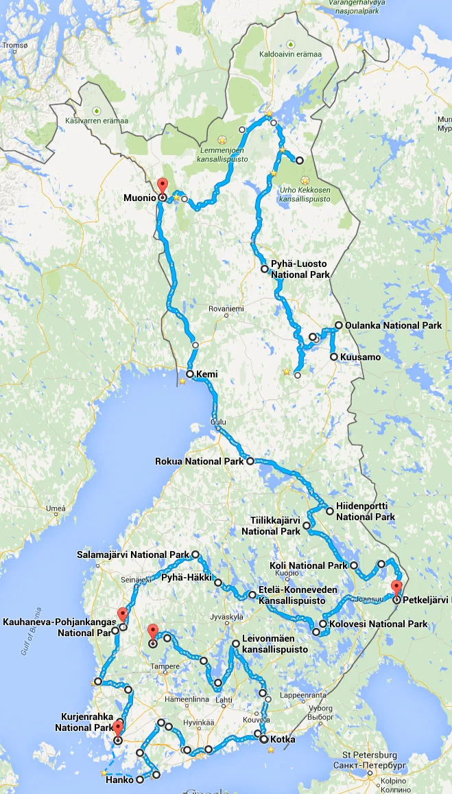 Alkuperäiseen reittiin tuli paljon pieniä muutoksia, mutta järjestys piti suurin piirtein paikkansa.