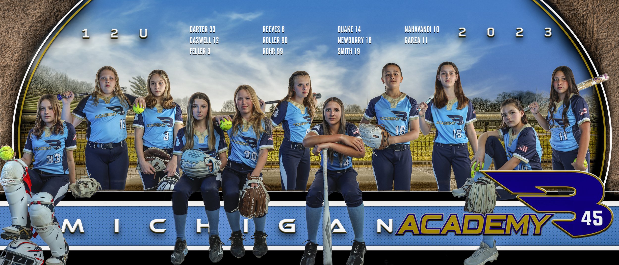  B45 Travel Softball 2023 Team - Hype Banner / Team Photo 