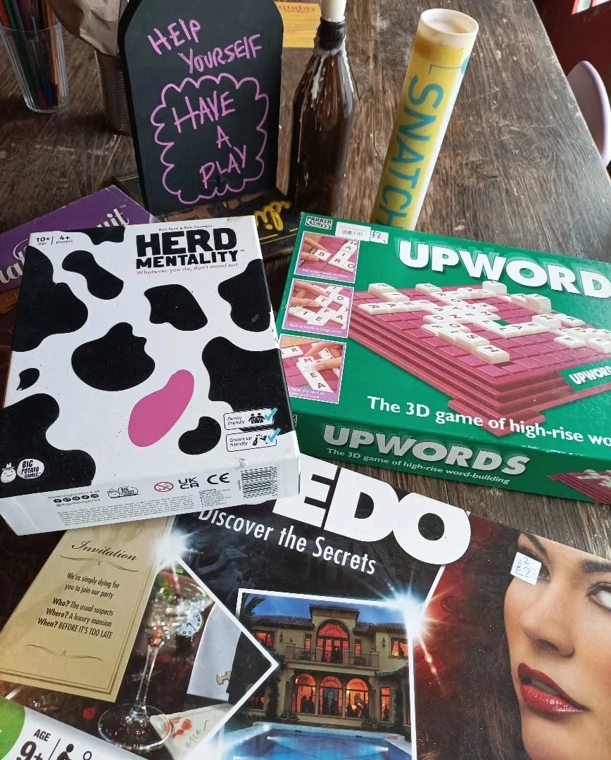 Who got game? We got game! Come hang, eat, play, skate, drink, or all the above 🥰

 Nothing beats that feeling of failing to get a single Trivial Pursuit answer right! 😅