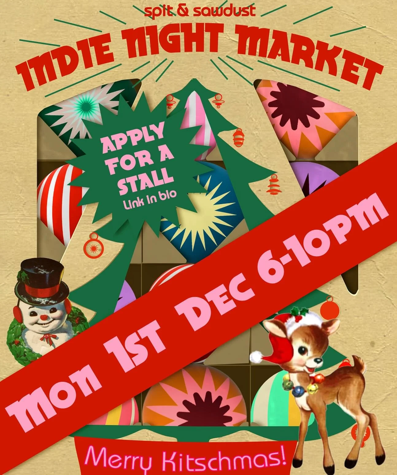 Yes our Halloween decorations are still out &hellip; but let&rsquo;s keep on trucking! Christmas is coming and we need to tell you about our next Indie night market! 
MERRY KITSCHMAS EVERYONE 🌲🎄🤶🏼🎅

Independents need your  support more than ever