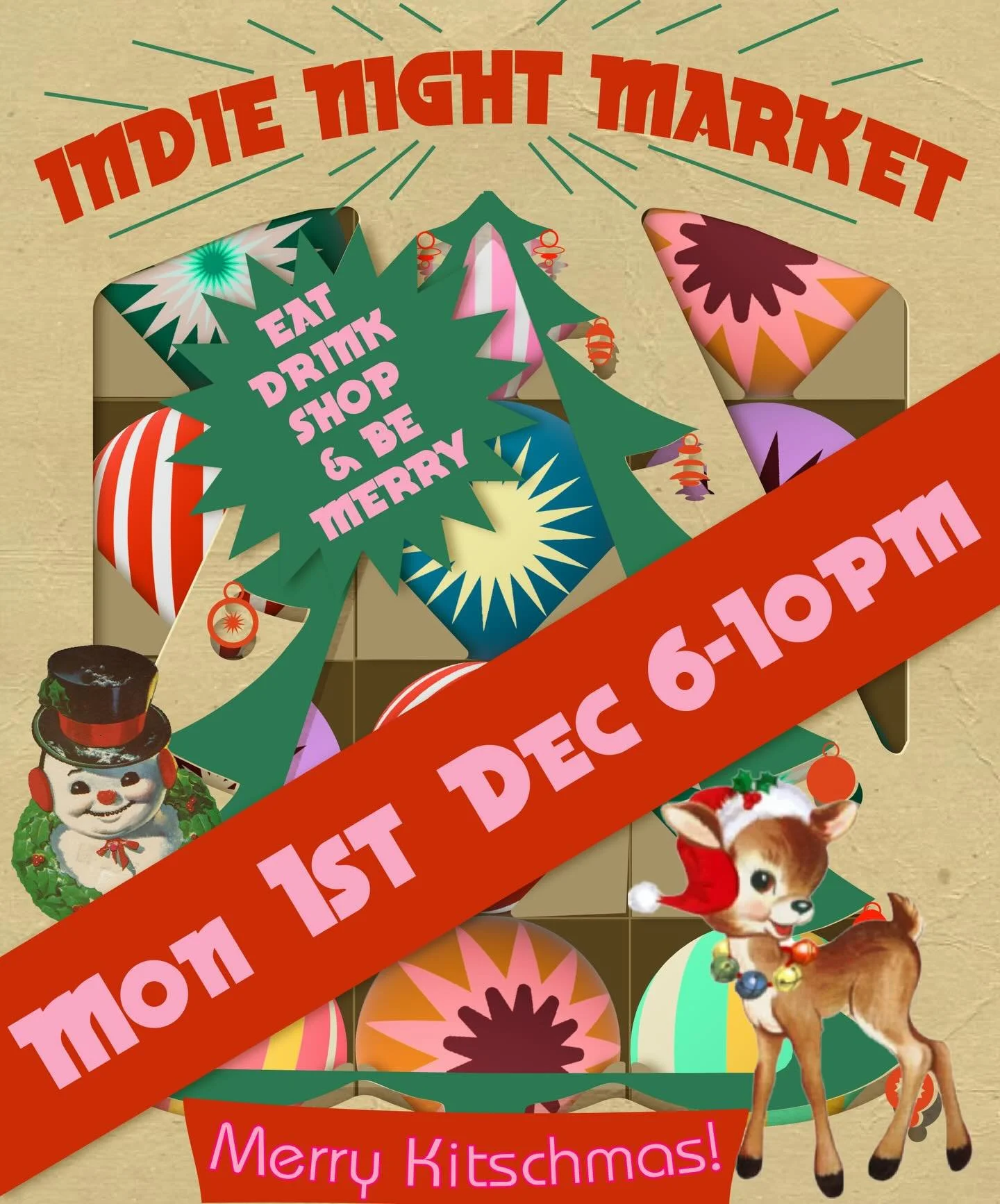 With just under a week to go preparations are well underway for a magical Monday night!! Join us for our Kitschmas market 6-10pm. More than ever shopping local, supporting creatives and looking after your community is so important. This is the perfec
