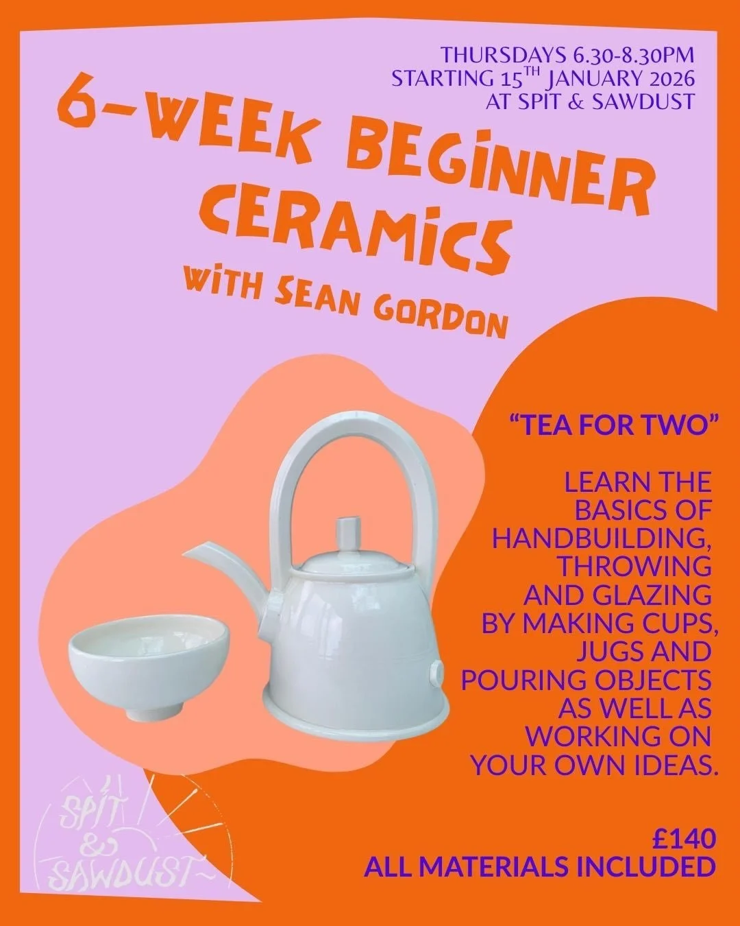 Back by popular demand! 

Sean will be running another beginner ceramics glass in the new year. The last group had a blast, swipe to see some photo of their makes.

Starting 15th January on Thursday evenings, come and learn to make pots by hand build