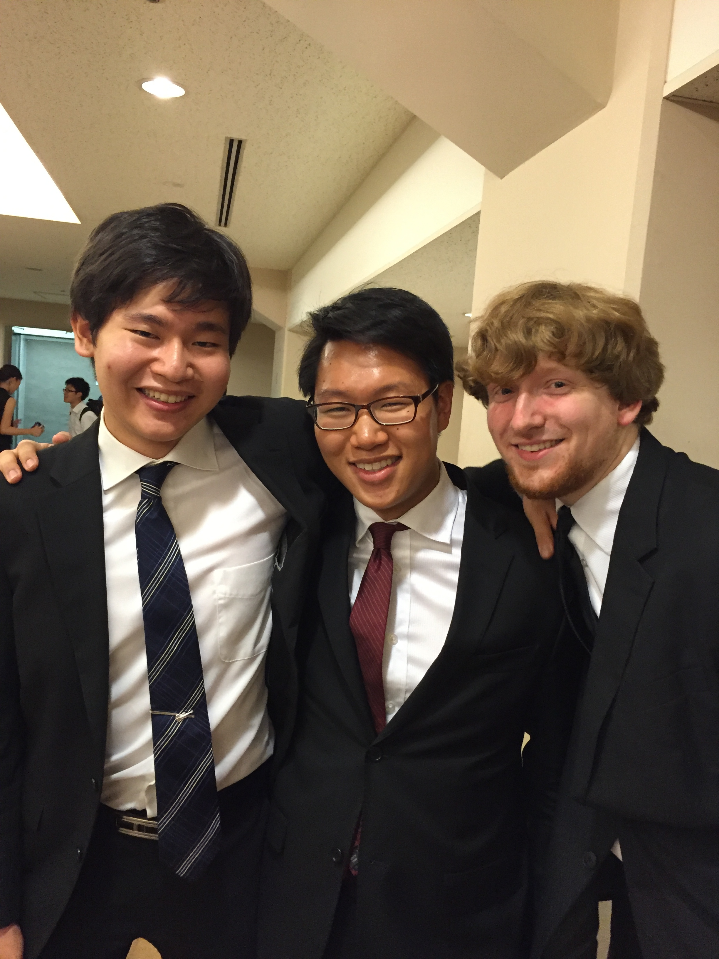 With friends Shu Yamamoto and Joshua Morris after the final concert of Music Masters Course Japan, July 2016.