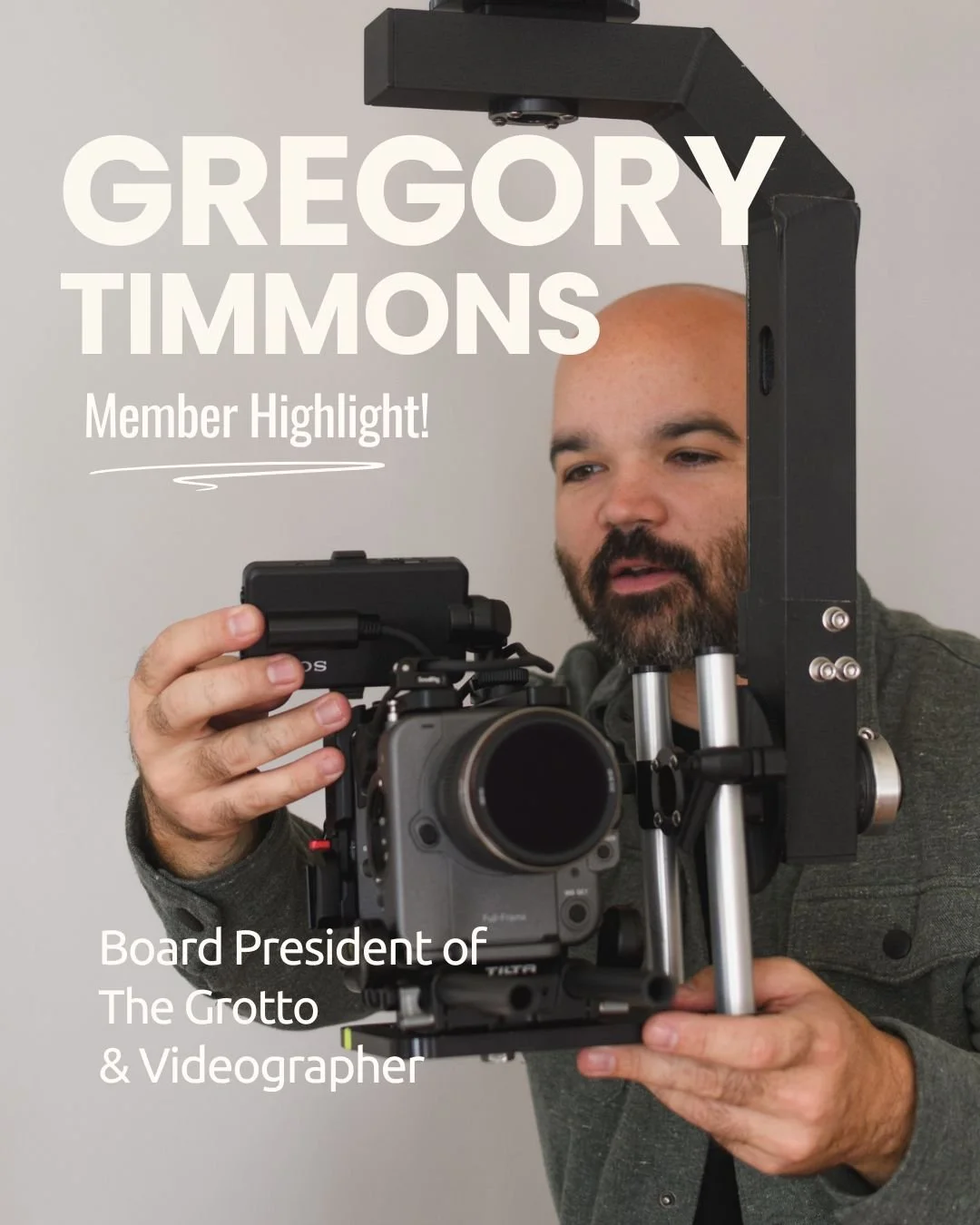 Not only is Greg a Board President here at The Grotto &amp; the videographer for Tetra Design Creative Studio, he's our dear friend! 

A few fun, exclusive facts about Greg: 
1. I'm pretty sure that it doesn't get much better than listening to rain f
