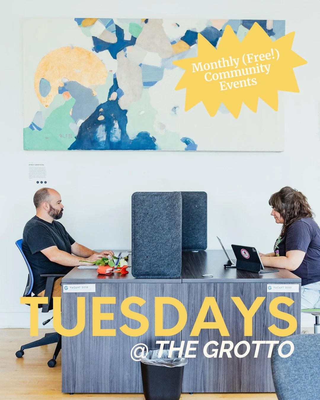 Tuesdays at The Grotto are stacked with FREE community opportunities. 😊

Scroll through for details or just drop in and see for yourself on a Tuesday morning or lunch break! 

We'll be here. 😉

 #collaborationovercompetition #downtownyorkpa #locale