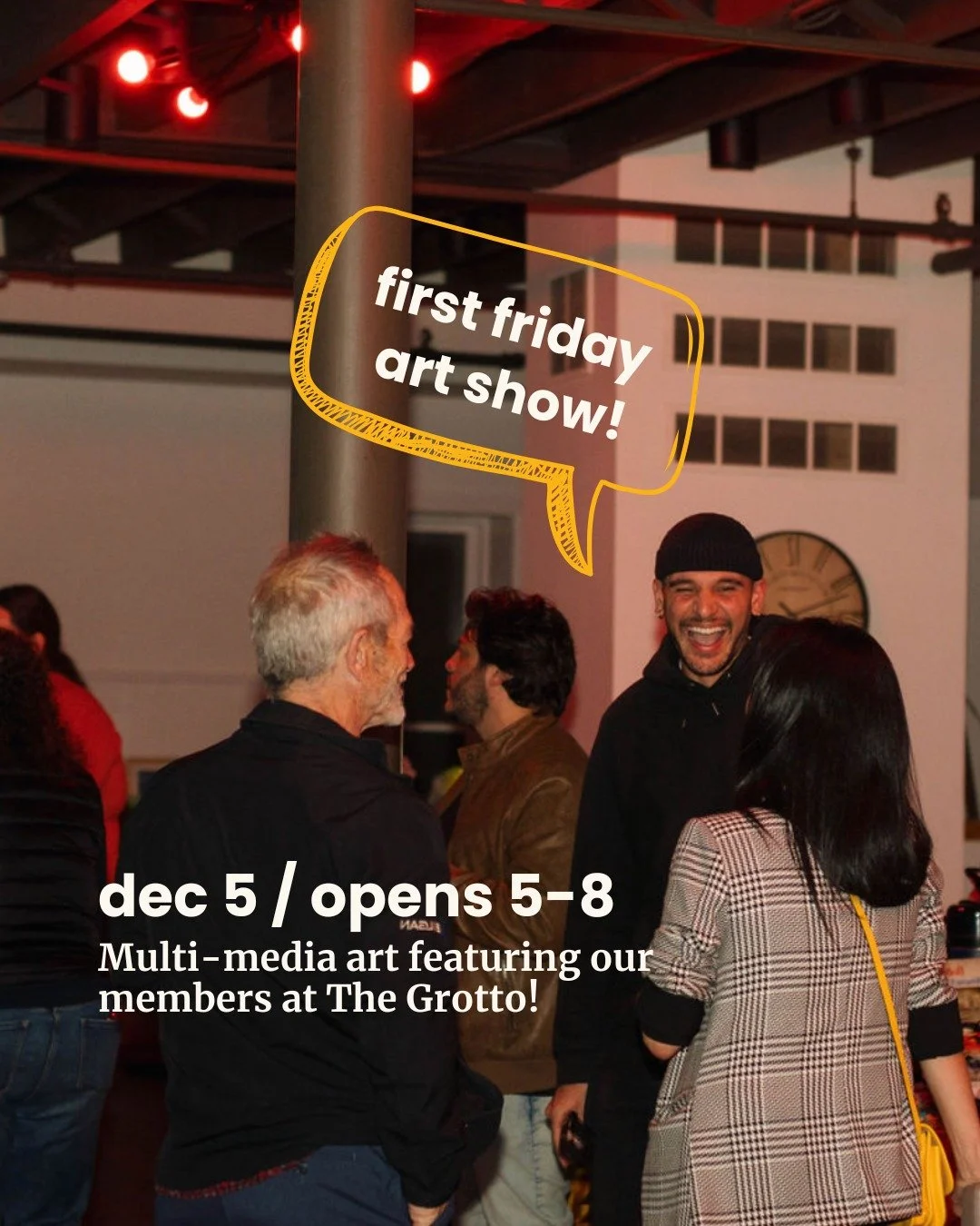 Tomorrow night is First Friday so you know we're celebrating! ✨

Sometime between visiting Santa at the Martin Library and watching the tree light up in Continental Square (classic! 🎄), stop in and check out our multi-media art show with pieces from