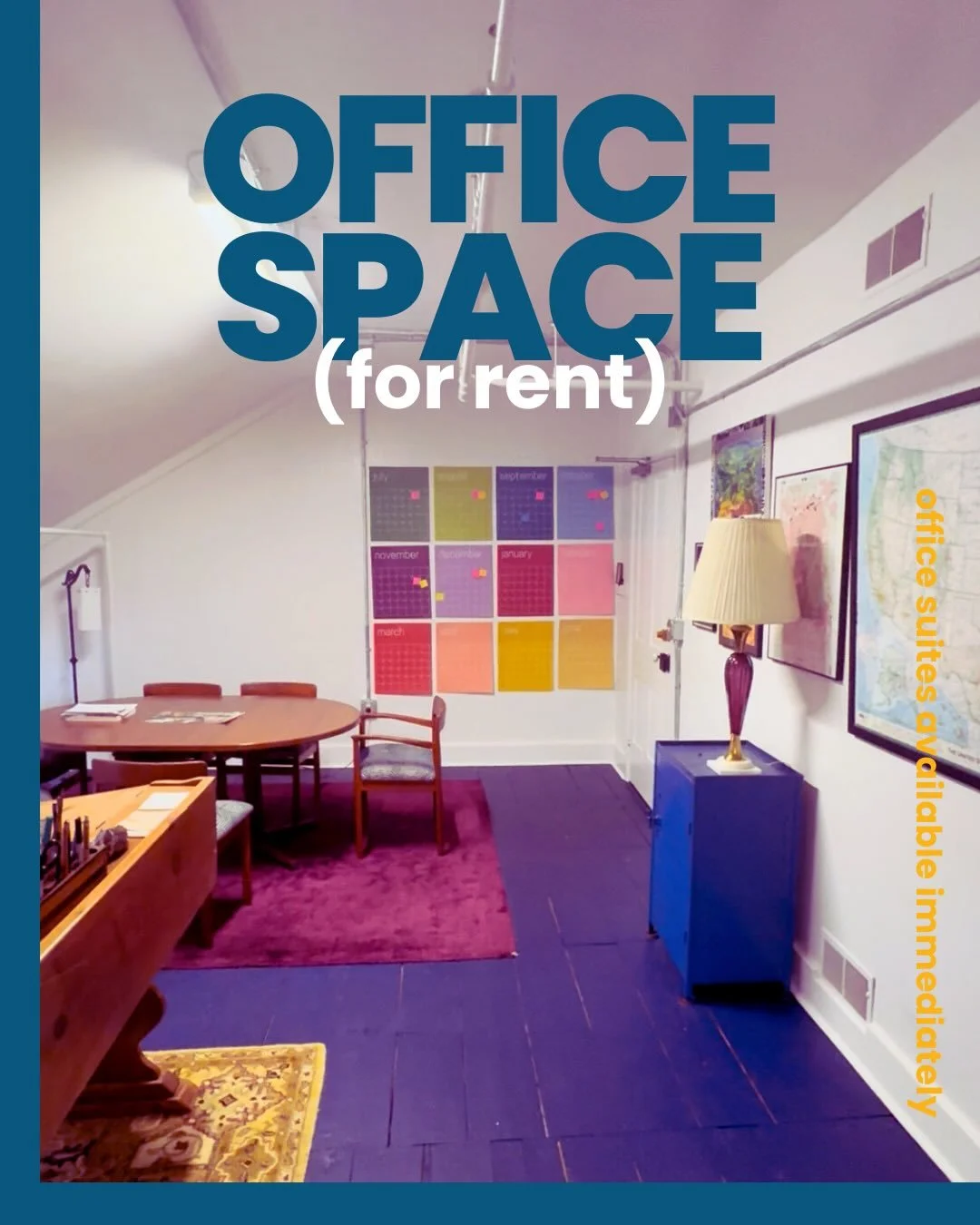 We still have space for you and your business! 

These offices are on the third floor of one of the oldest buildings in York&mdash;and a hub for the downtown community! 

The first 3 slides feature our 200 sqft, 12&rsquo; x 17&rsquo; office for $675.