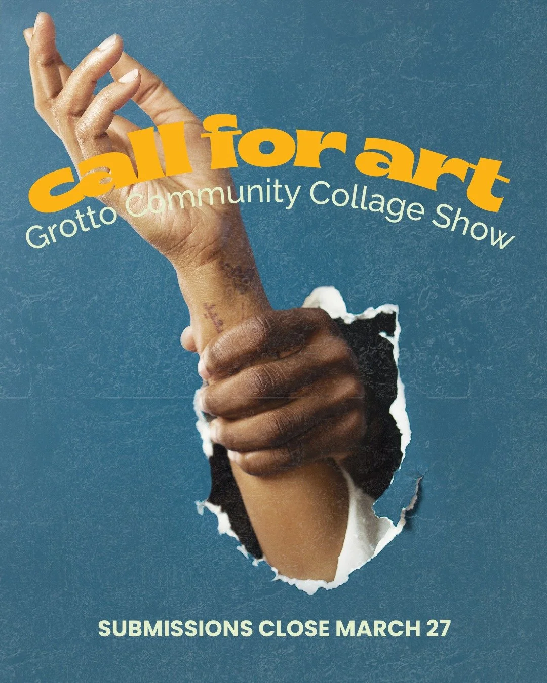 The next submission call is here! ✂
Get your work in for The Collage Show. 

The Grotto invites you to submit works that hint at hidden stories, unresolved symbols, and the spaces between what's real and assembled. All submitted artwork must be prepa