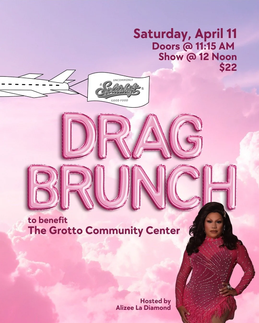 Join us on Saturday, April 11 for a fabulous drag brunch benefiting The Grotto Community Center, a queer-friendly creative space in Downtown York.

Enjoy an afternoon of incredible performances hosted by Alizee La Diamond and a lineup of talented loc
